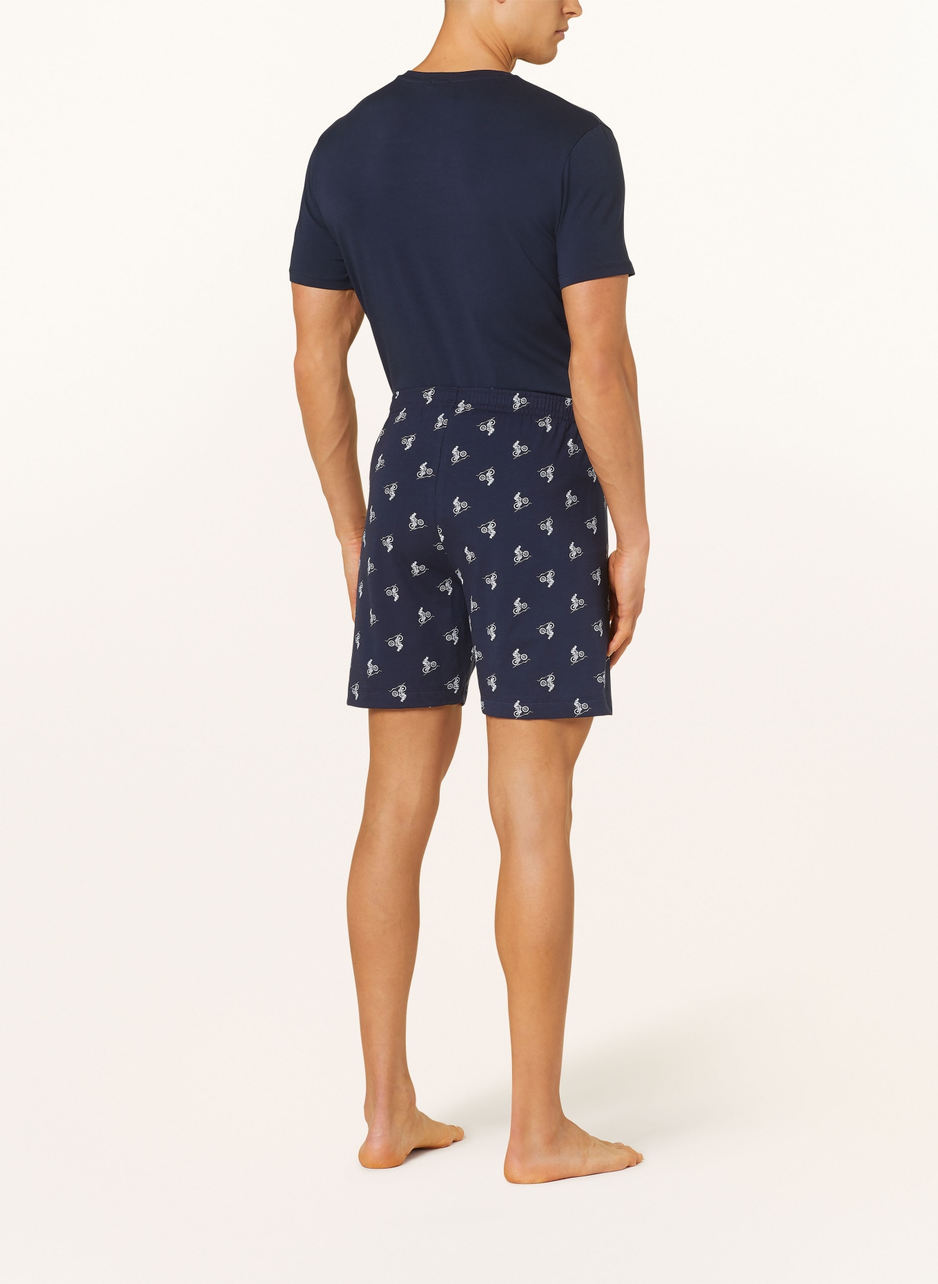 mey Pajama shorts, Color: DARK BLUE/ WHITE (Image 3)