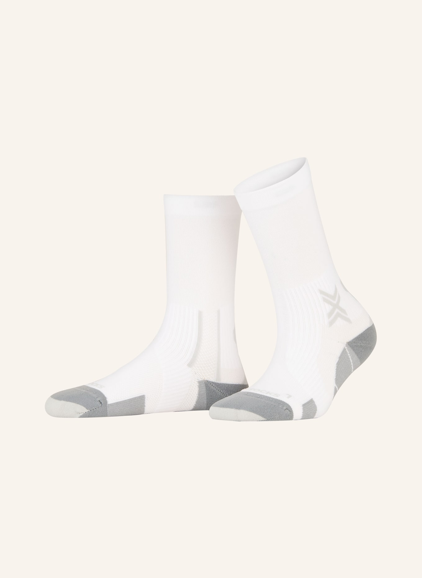 X-SOCKS Running socks RUN PERFORM CREW, Color: W002 ARCTIC WHITE/PEARL GREY (Image 1)