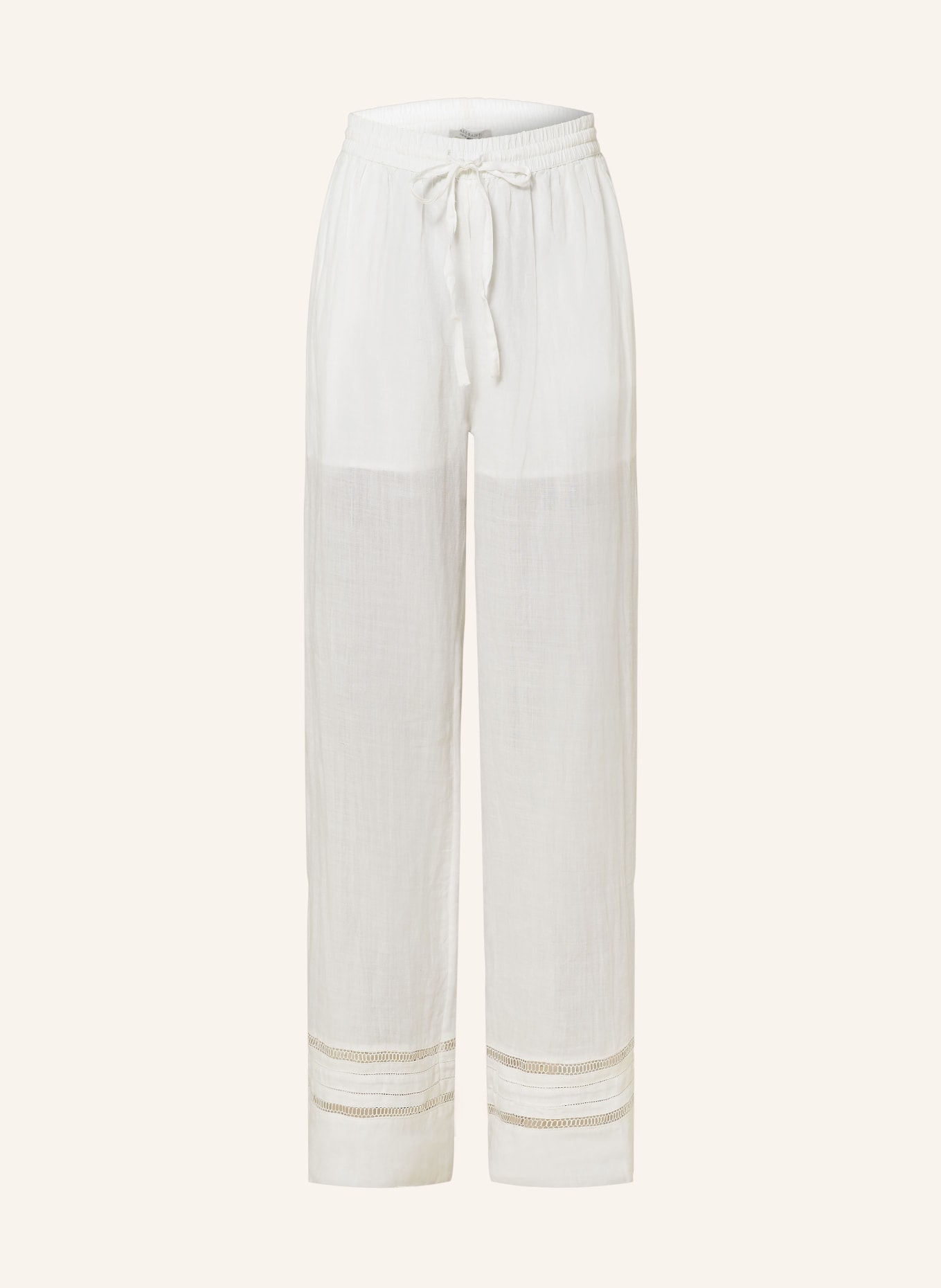 ALLSAINTS Spodnie marlena JADE z lnu, Kolor: ECRU (Obrazek 1)