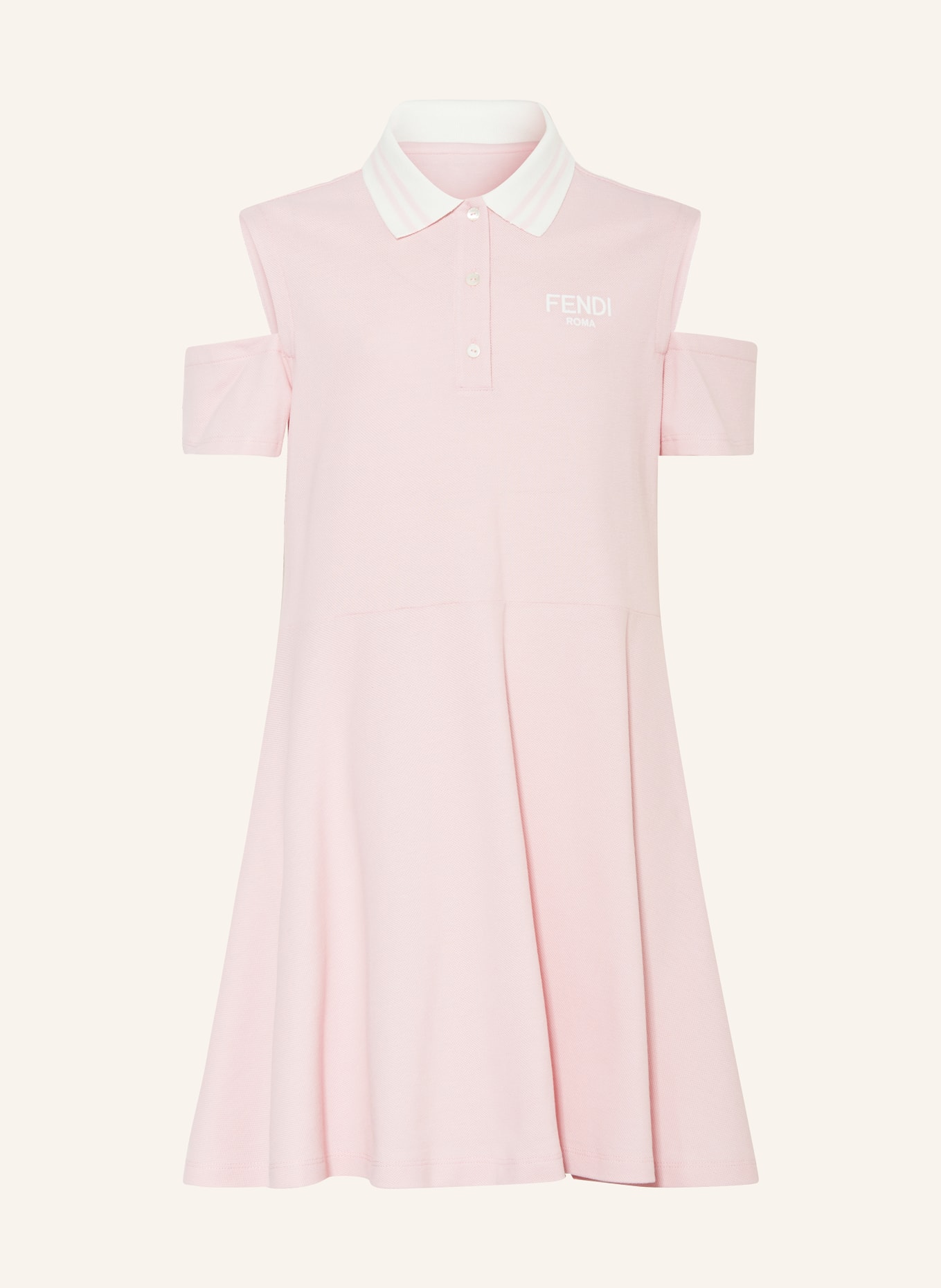 FENDI Piqué-Kleid mit Cut-outs, Farbe: ROSA/ WEISS (Bild 1)