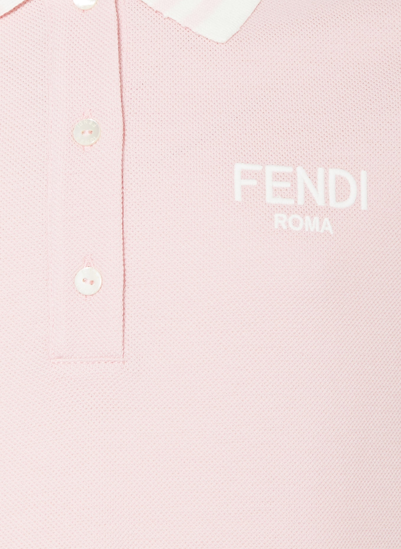 FENDI Piqué-Kleid mit Cut-outs, Farbe: ROSA/ WEISS (Bild 3)