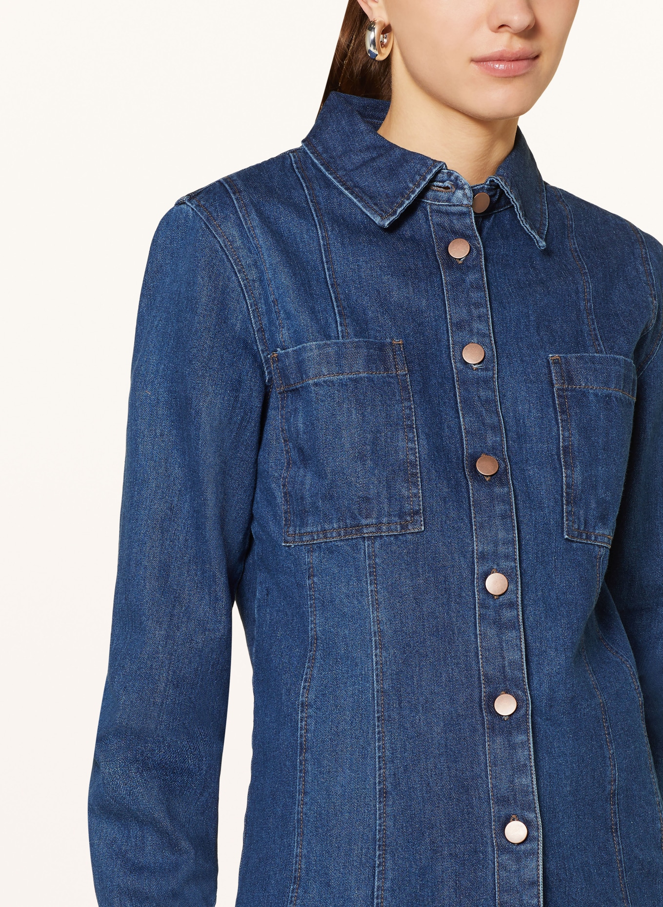 MSCH COPENHAGEN Bluzka jeansowa MSCHSOPHINE EMMA, Kolor: GRANATOWY (Obrazek 4)