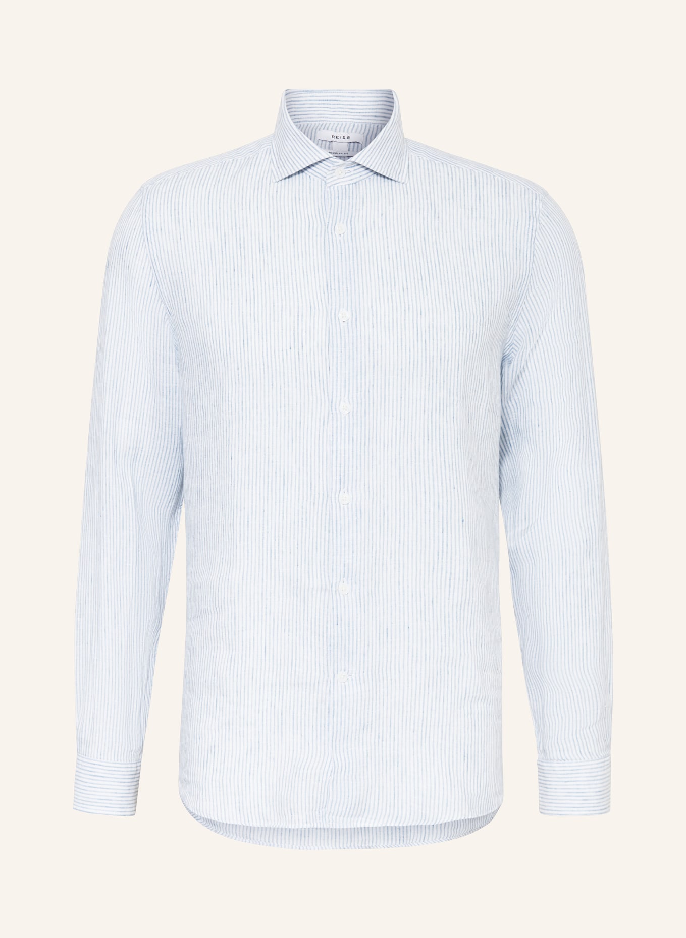 REISS Linen shirt RUBAN Regular Fit, Color: WHITE/ LIGHT BLUE (Image 1)