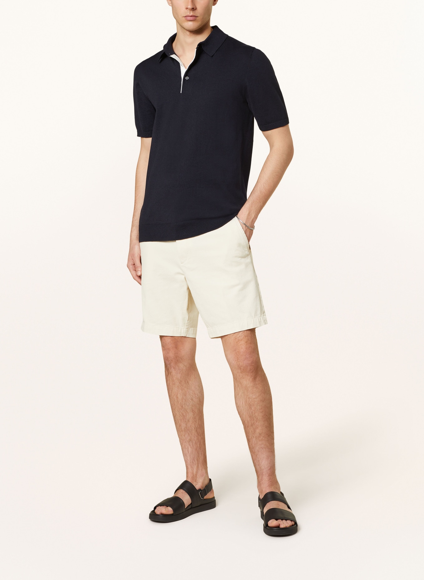 REISS Knitted polo shirt FINCH, Color: DARK BLUE (Image 2)