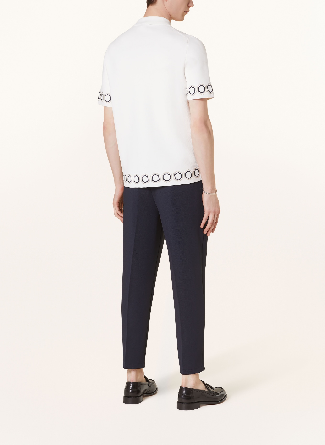 REISS Knit shirt DECOY slim fit, Color: WHITE/ BLACK/ CREAM (Image 3)