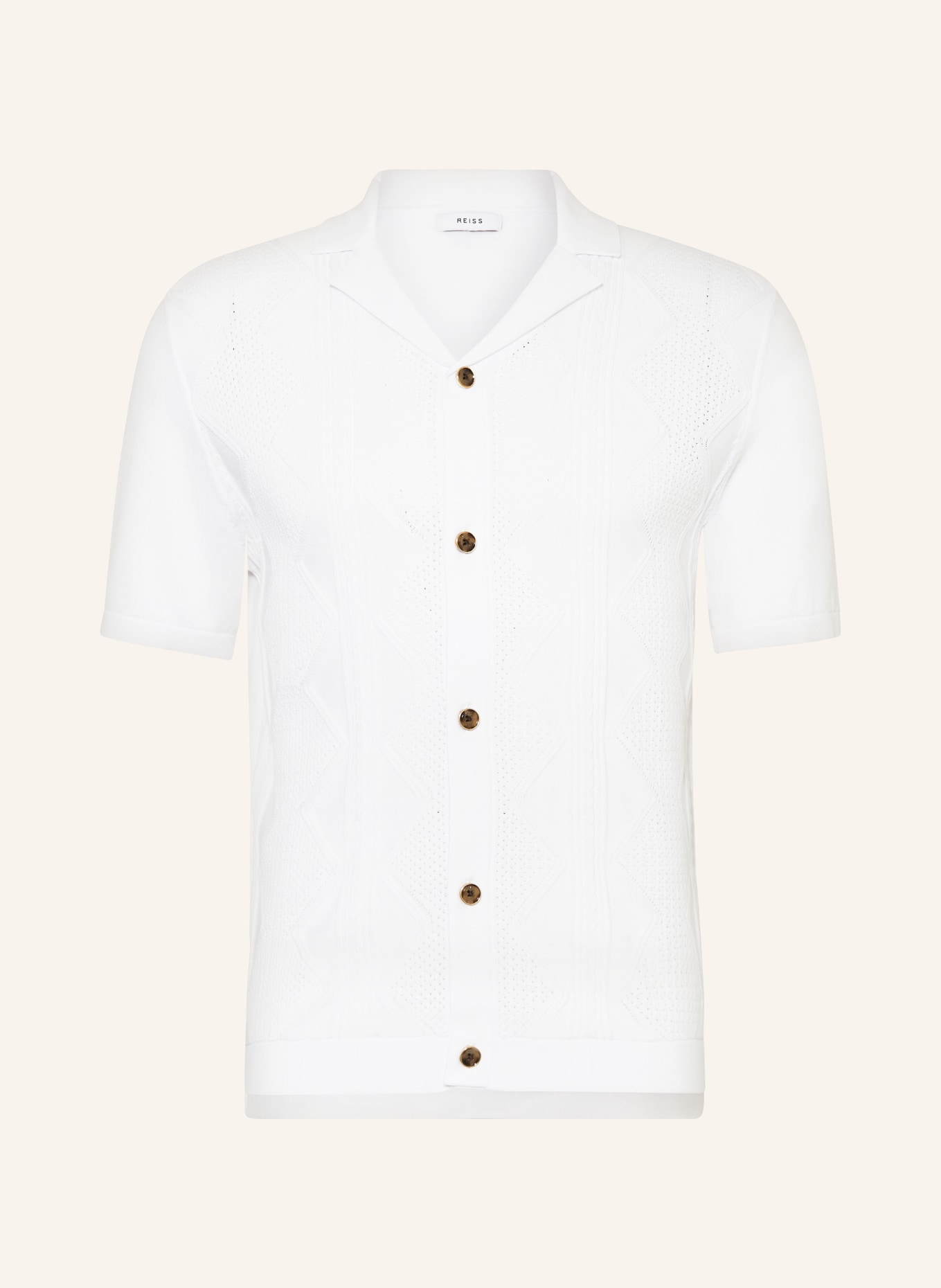 REISS Úpletová košile FORTUNE Slim Fit, Barva: BÍLÁ (Obrázek 1)