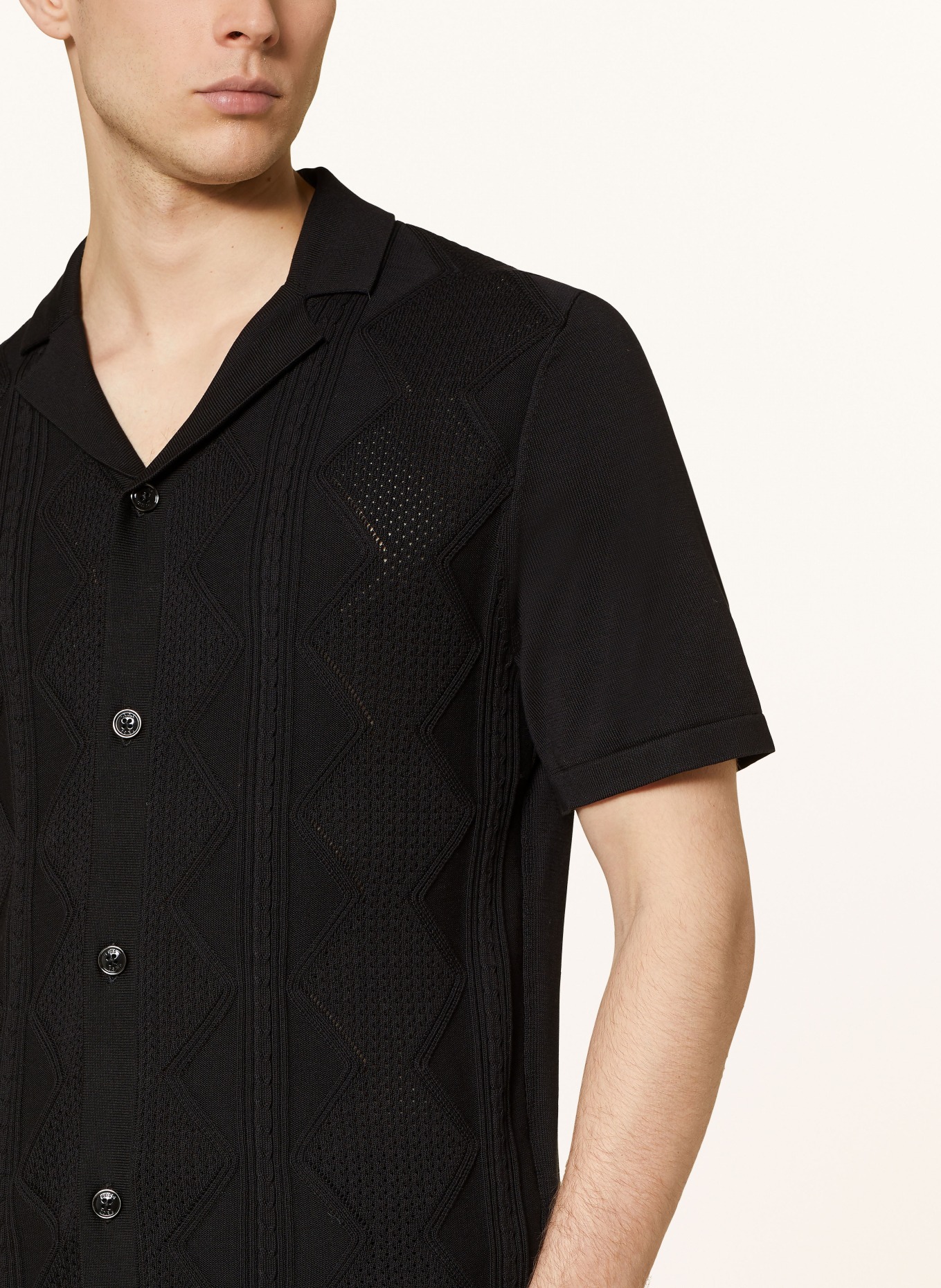 REISS Knit shirt FORTUNE slim fit, Color: BLACK (Image 4)