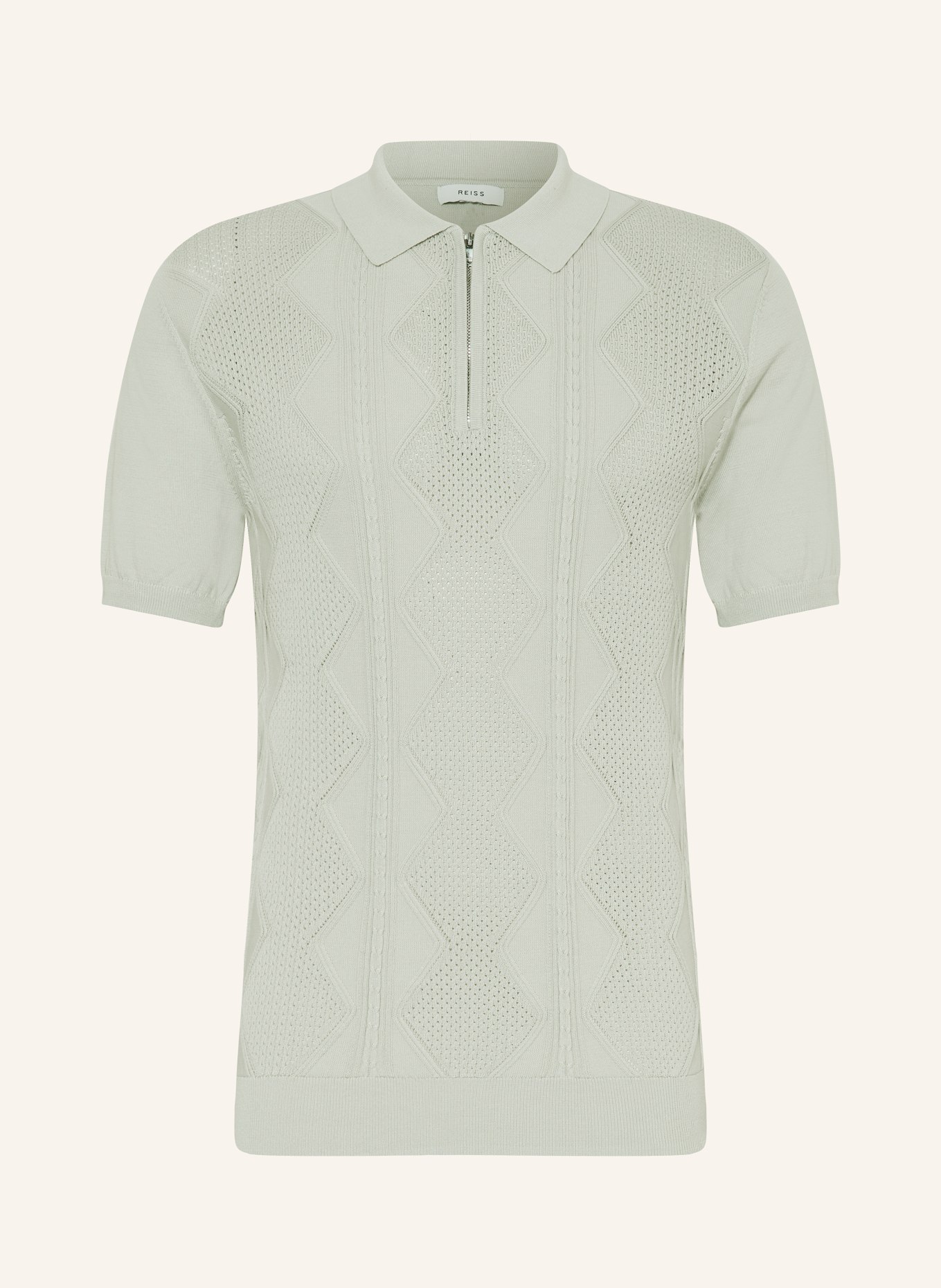 REISS Knitted polo shirt TROPIC, Color: MINT (Image 1)