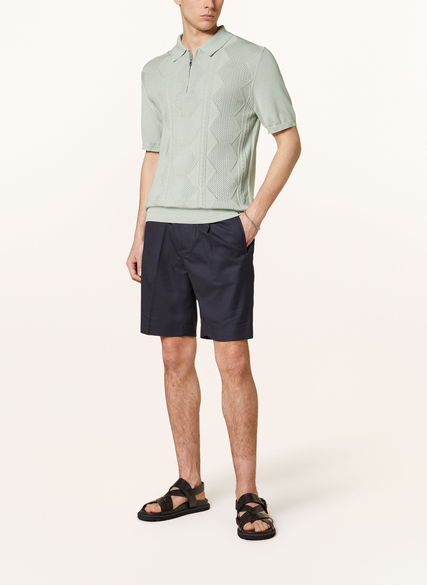 REISS Knitted polo shirt TROPIC, Color: MINT (Image 2)
