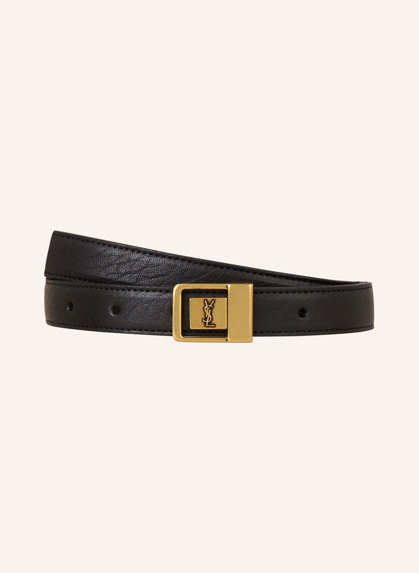 SAINT LAURENT Ledergurtel LA 66 in schwarz