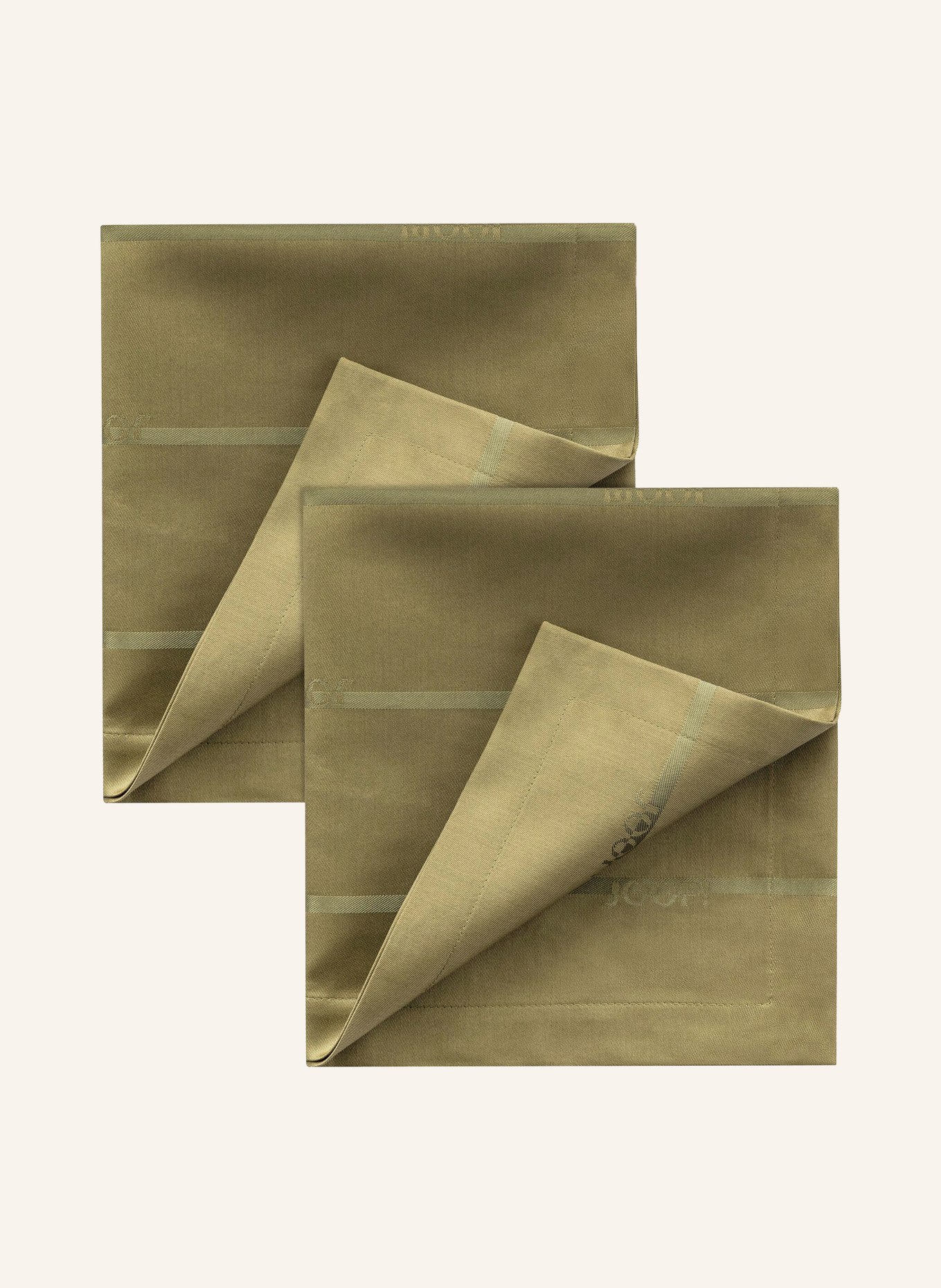 JOOP! Set of 2 cloth napkins JOOP! LOGO STRIPES, Color: OLIVE (Image 1)
