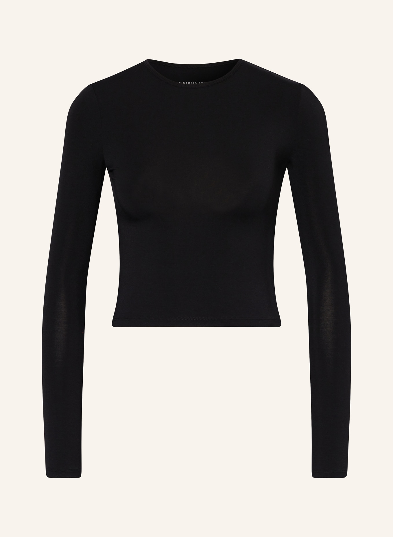 VIKTORIA LOUISE Cropped long sleeve shirt THE ACTIVEWEAR, Color: BLACK (Image 1)