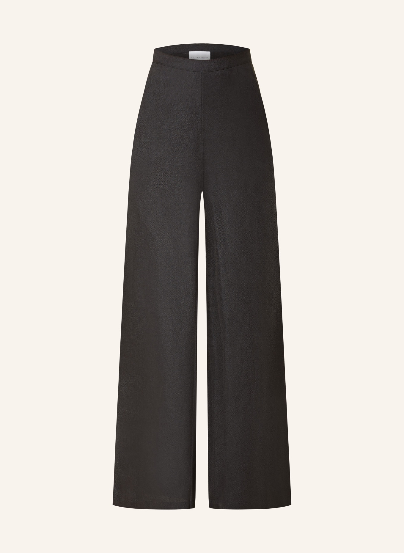 VIKTORIA LOUISE Wide leg trousers FLAIR made of linen, Color: BLACK (Image 1)