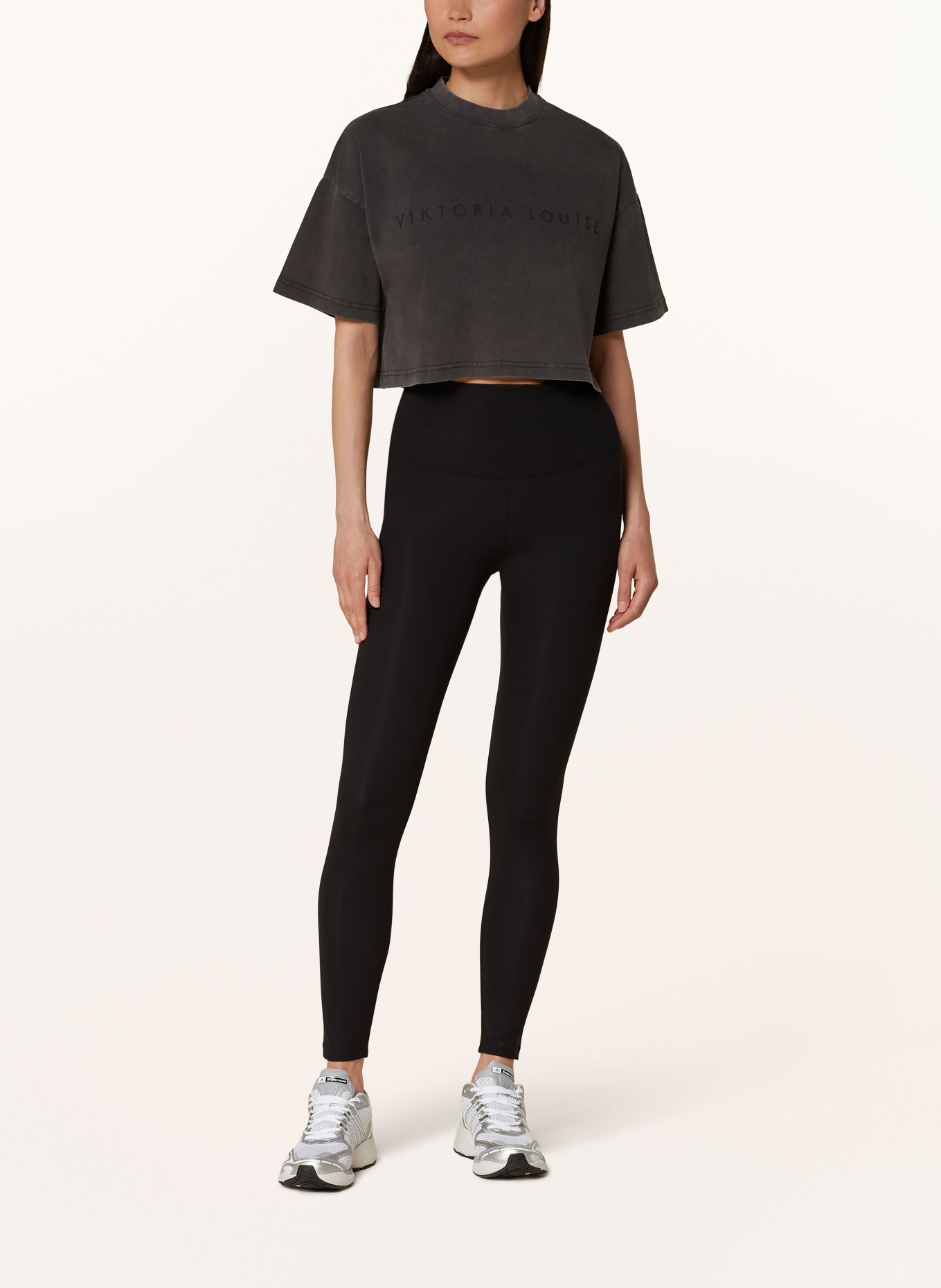 VIKTORIA LOUISE Cropped shirt THE ACTIVEWEAR, Color: DARK GRAY (Image 2)