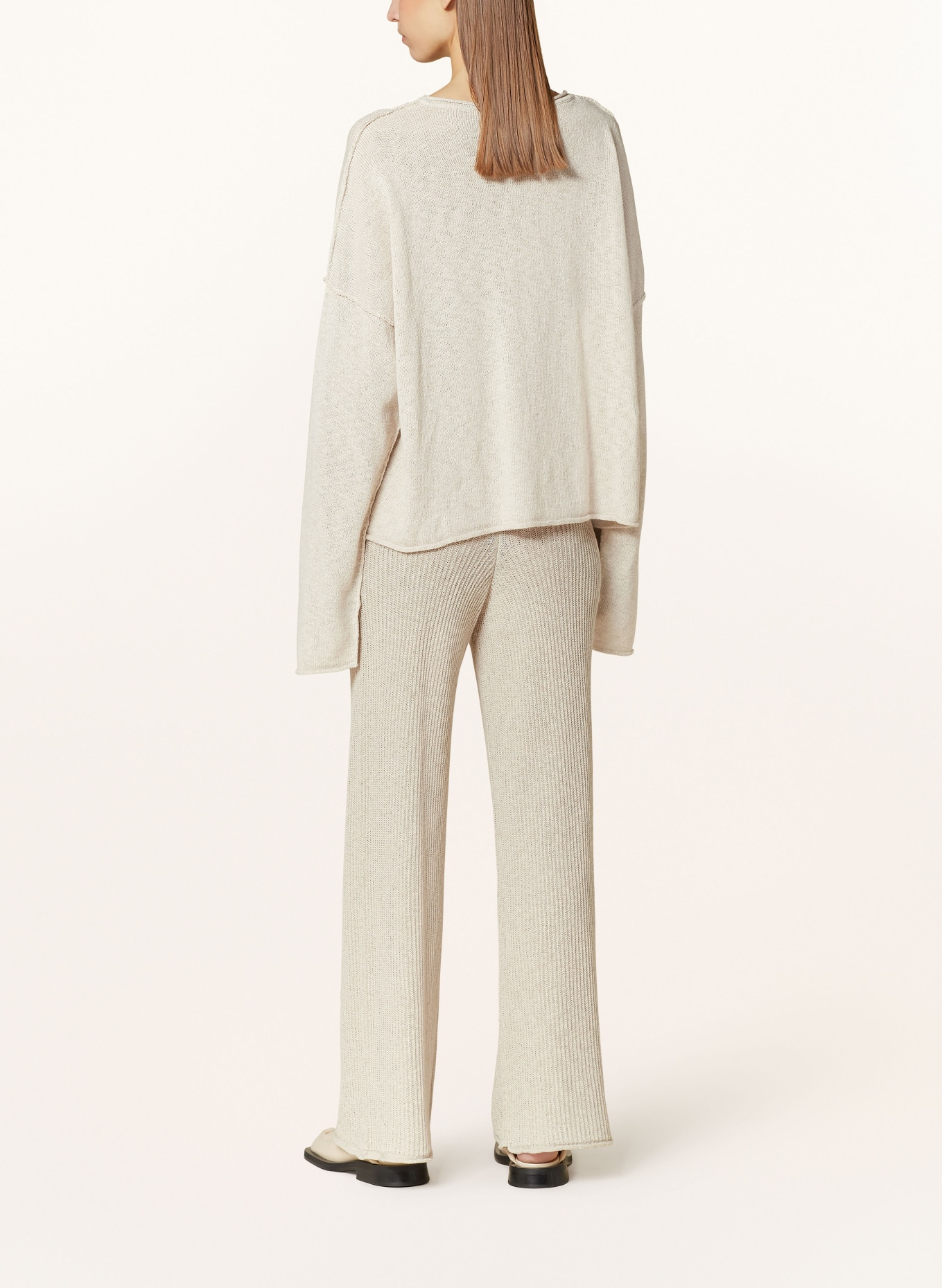 by Aylin Koenig Knit trousers LIA in jogger style with linen, Color: CREAM (Image 3)