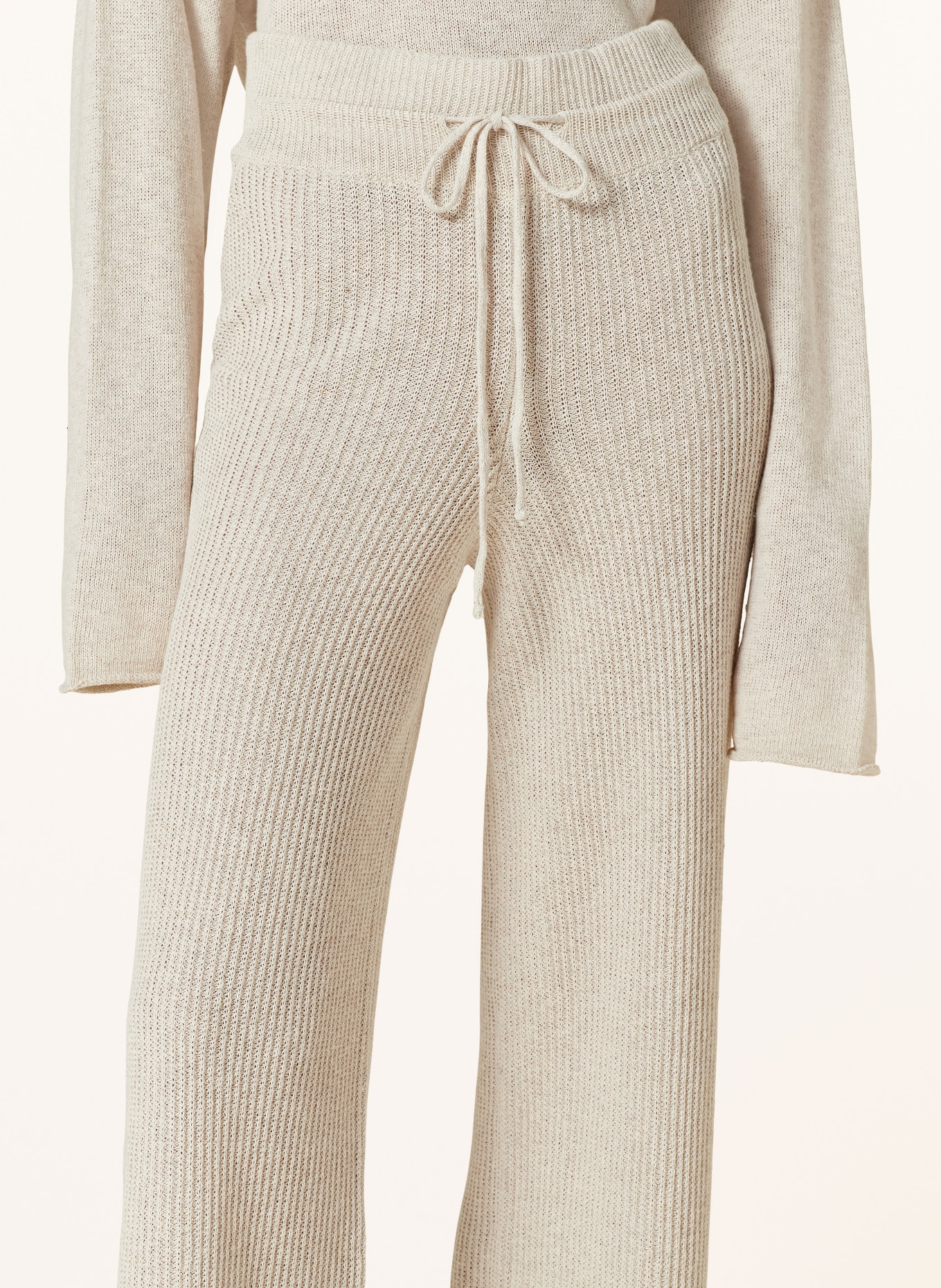 by Aylin Koenig Knit trousers LIA in jogger style with linen, Color: CREAM (Image 5)