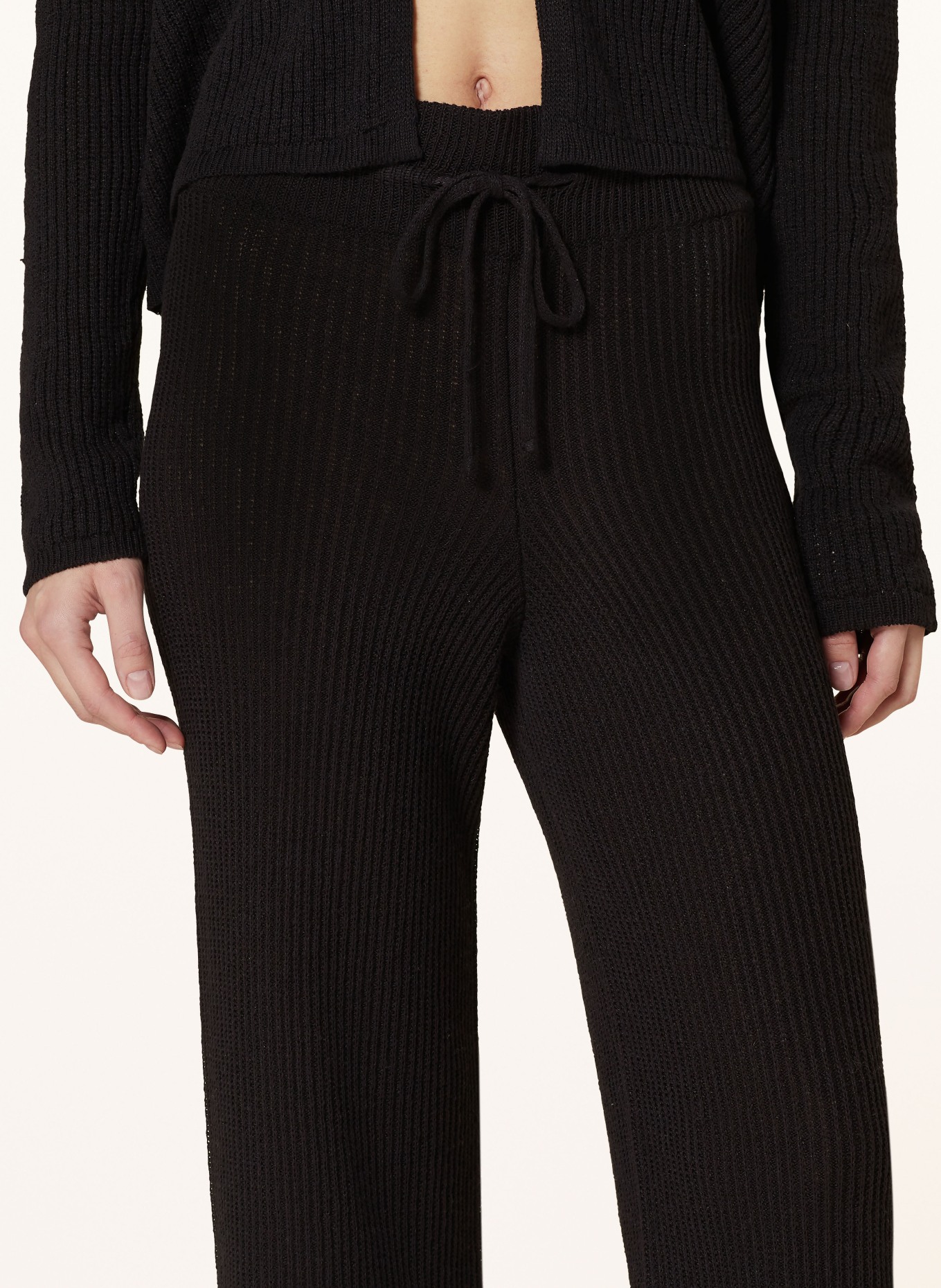 by Aylin Koenig Knit trousers LIA in jogger style with linen, Color: BLACK (Image 5)