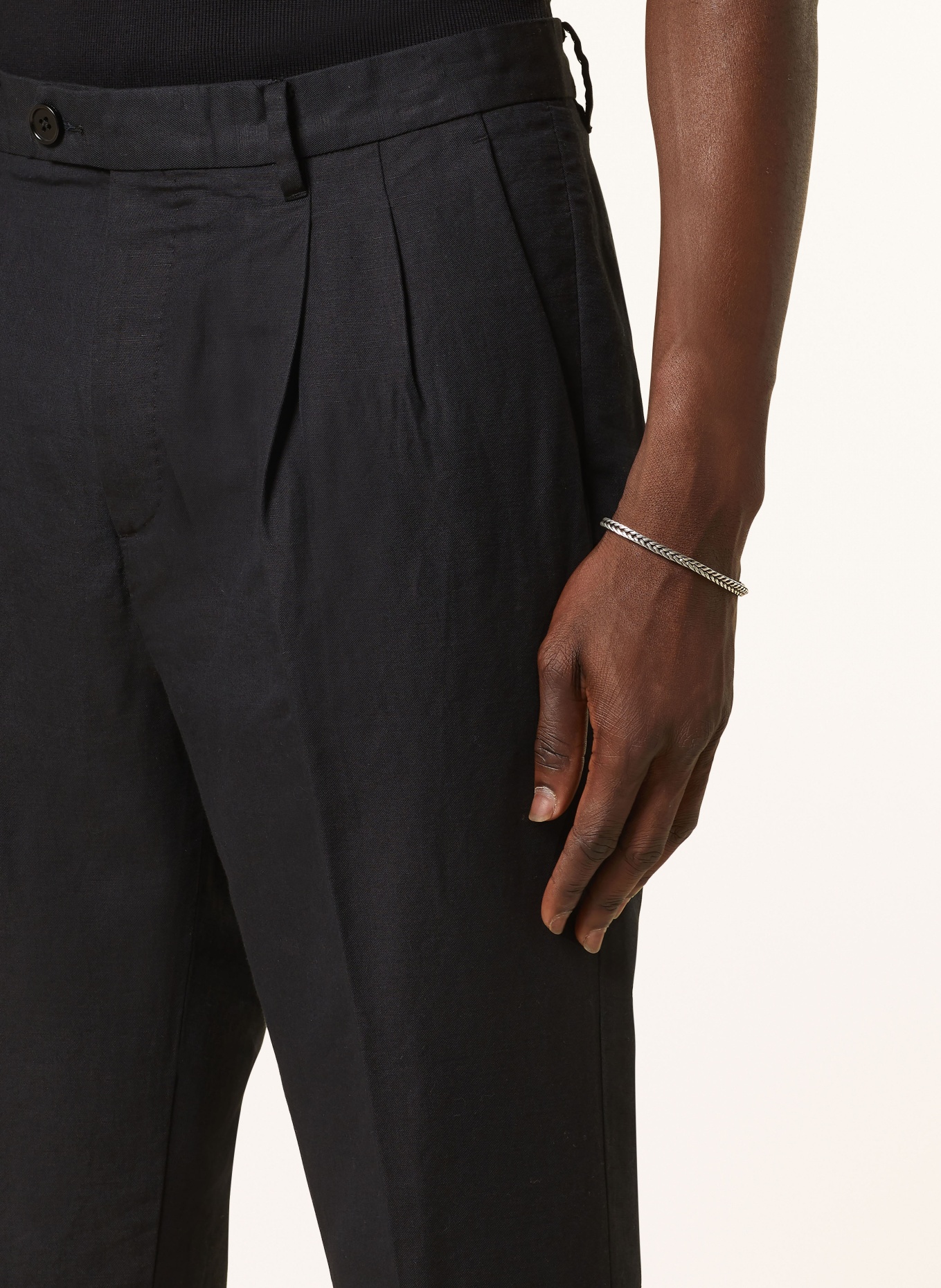 ALLSAINTS Chino CROSS TALLIS slim fit with linen, Color: BLACK (Image 5)