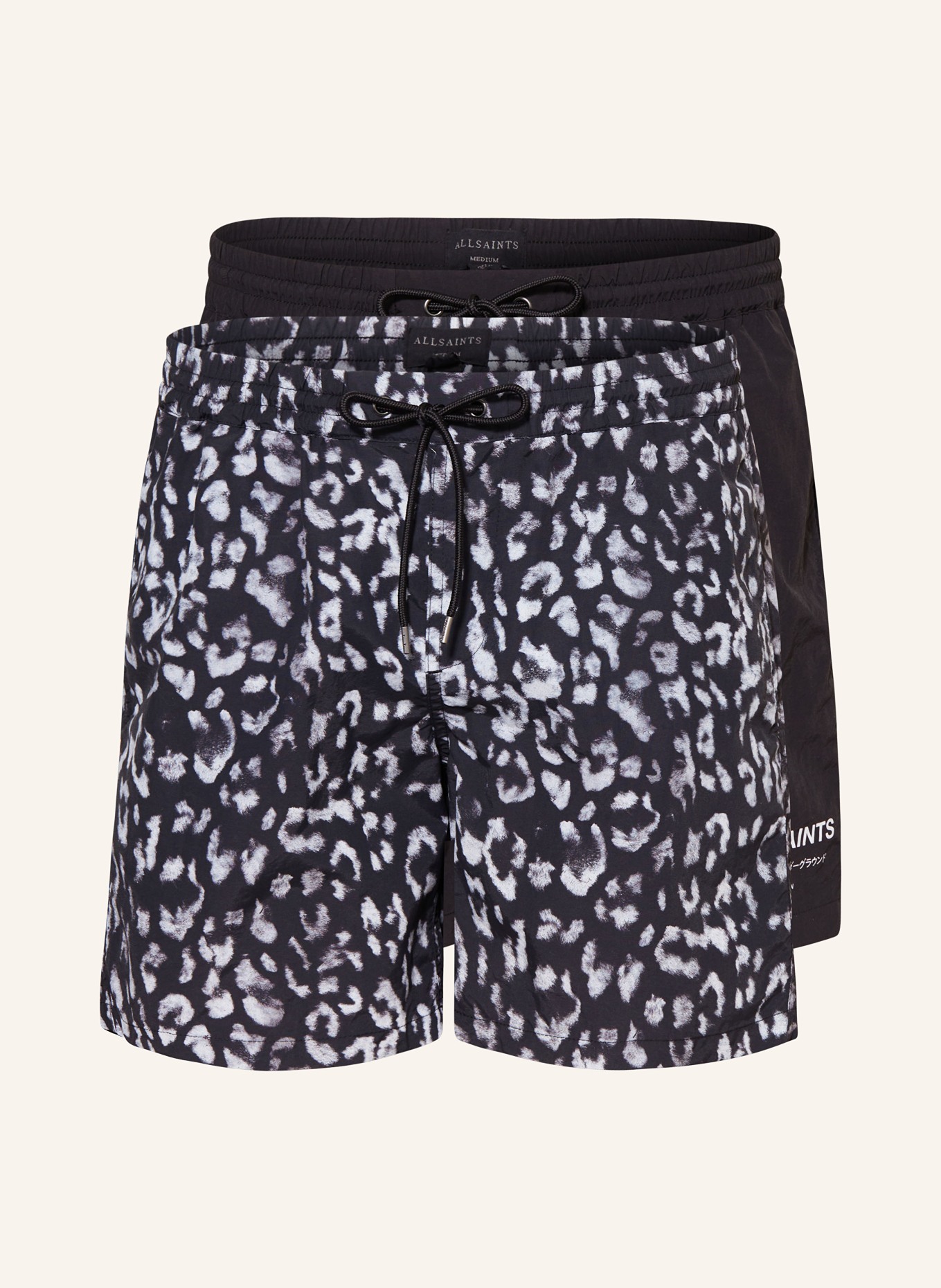 ALLSAINTS 2-pack swim shorts LANI, Color: BLACK/ WHITE (Image 1)