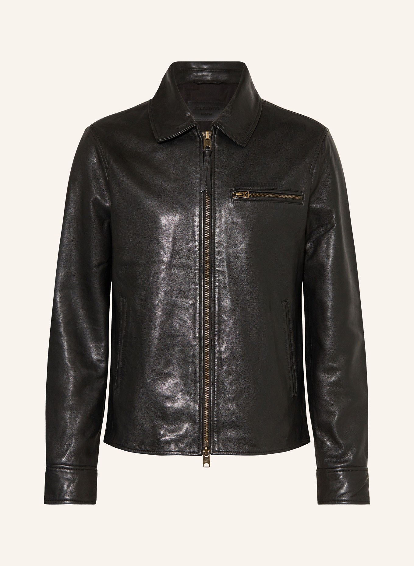 ALLSAINTS Leather jacket MILLER, Color: BLACK (Image 1)