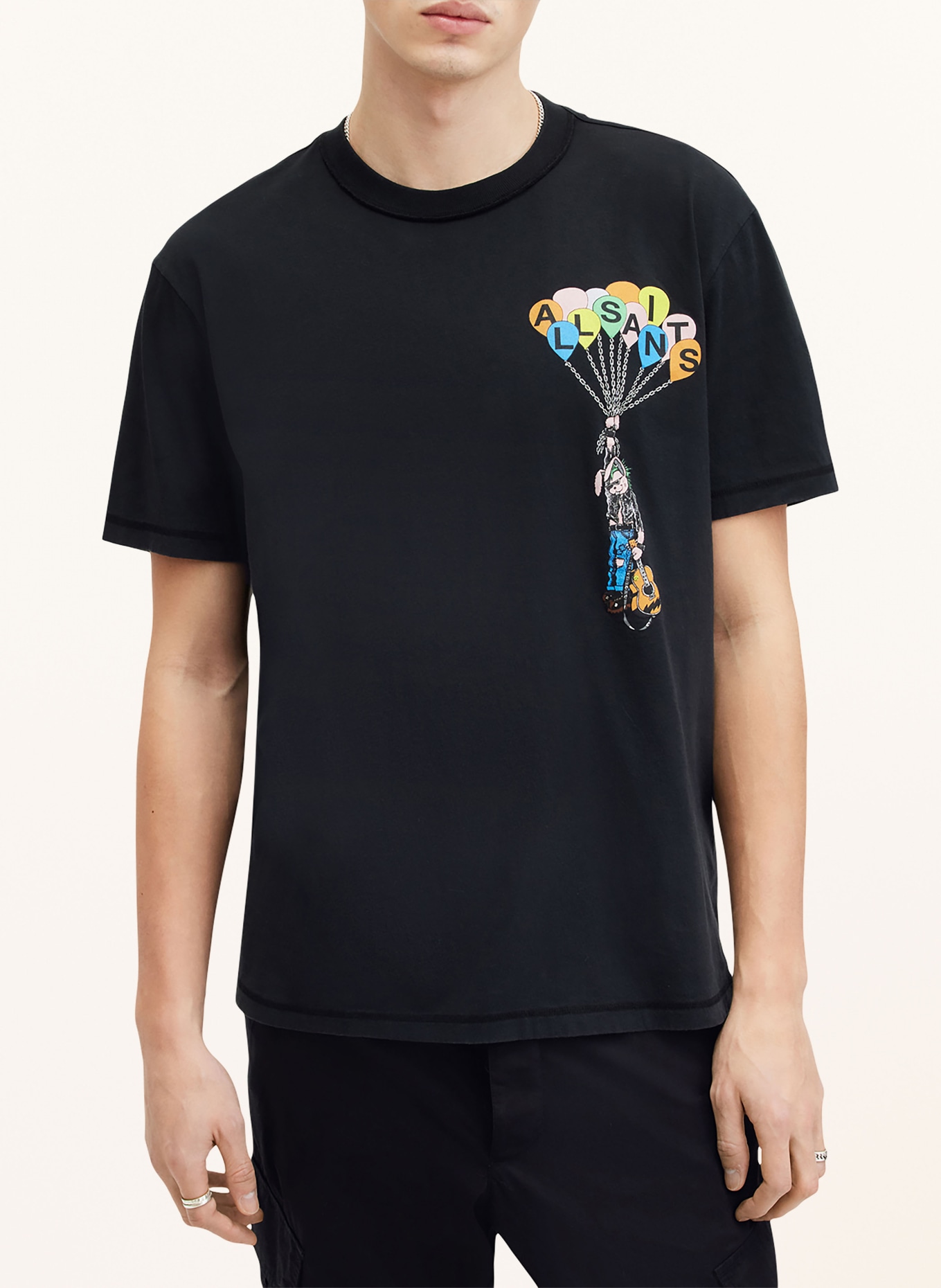 ALLSAINTS T-shirt LOFTY, Color: BLACK (Image 4)