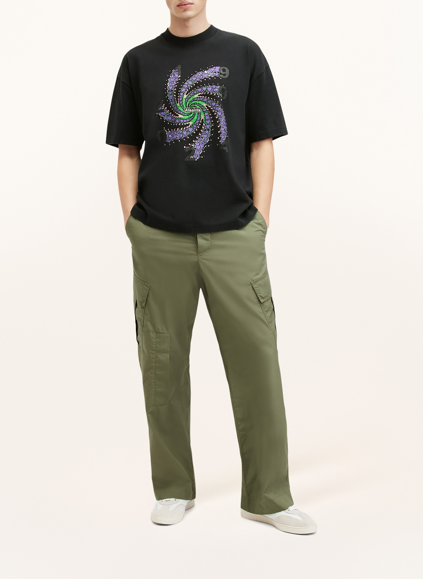 ALLSAINTS T-shirt FRAKTYL, Color: BLACK (Image 2)