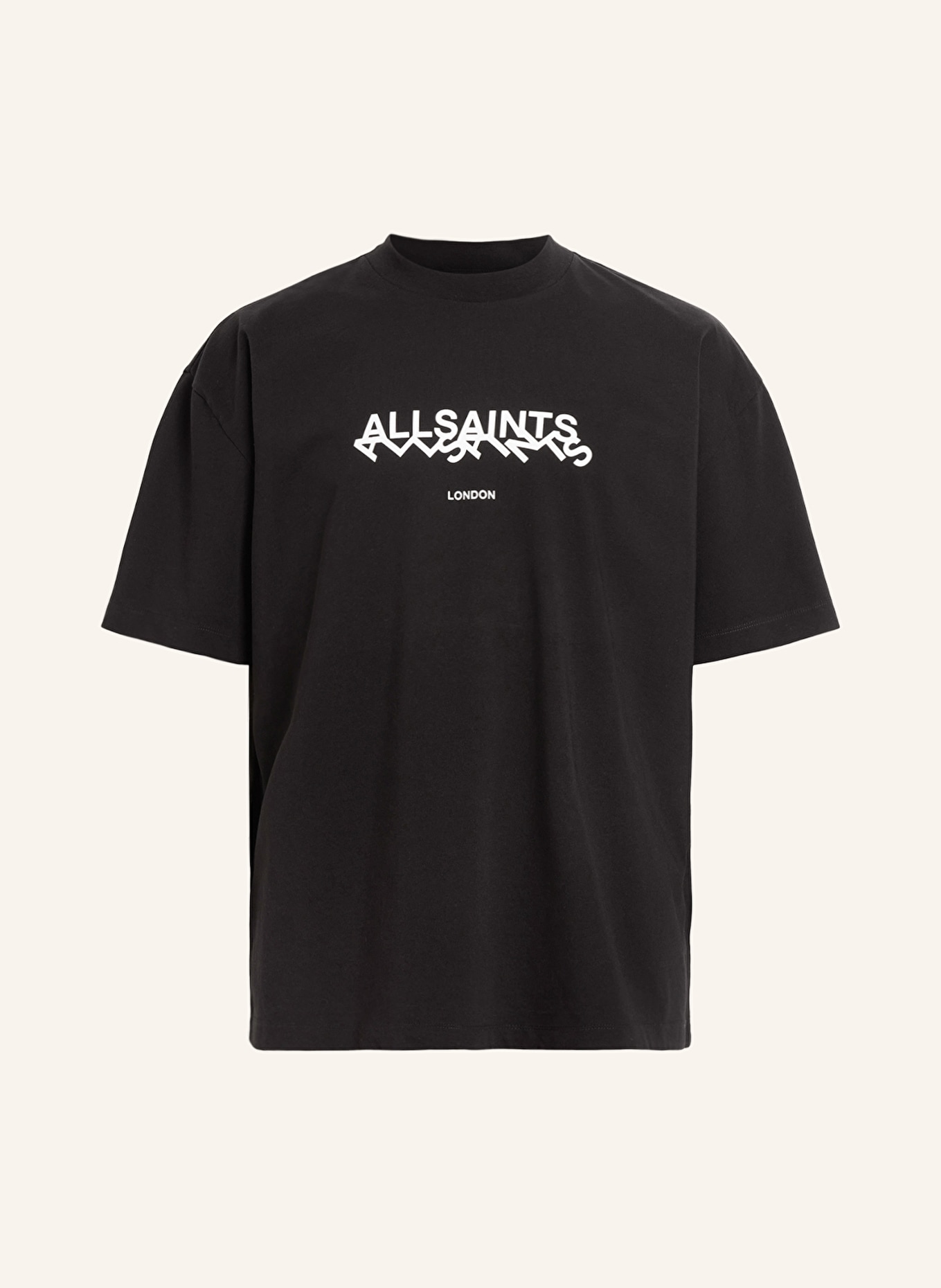 ALLSAINTS T-shirt SLANTED, Kolor: CZARNY (Obrazek 1)