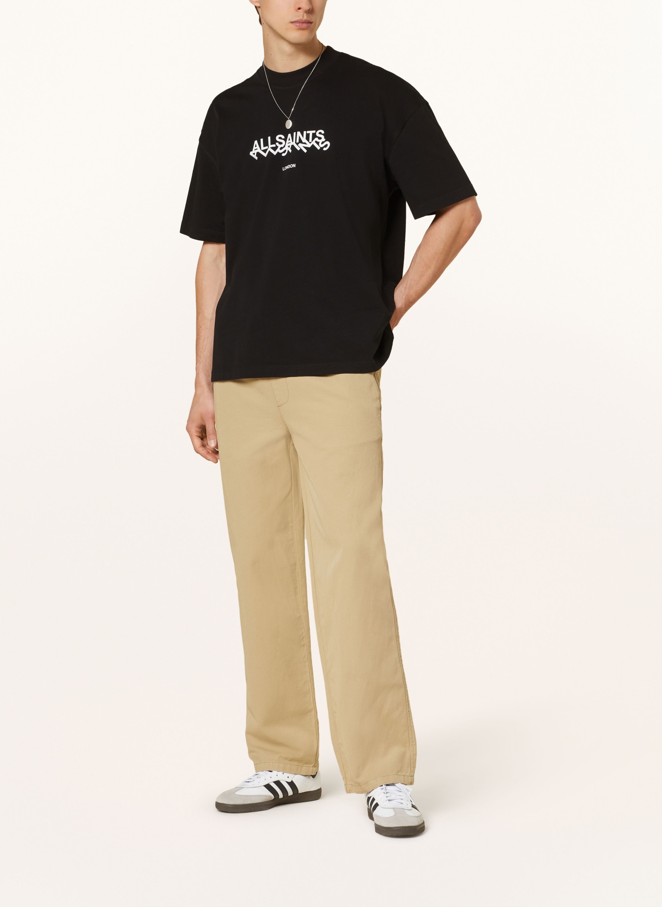 ALLSAINTS T-shirt SLANTED, Color: BLACK (Image 2)