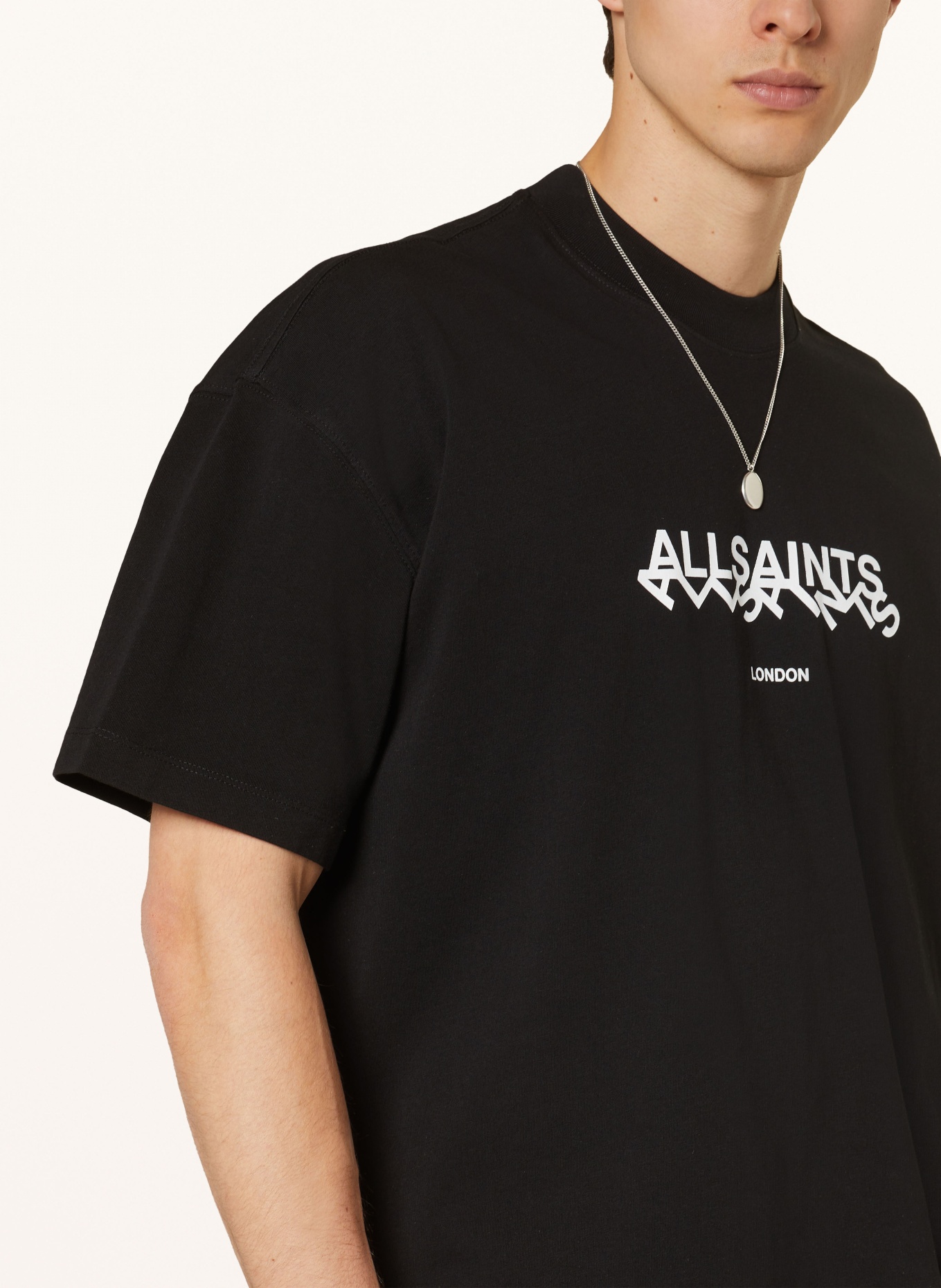 ALLSAINTS T-shirt SLANTED, Color: BLACK (Image 4)