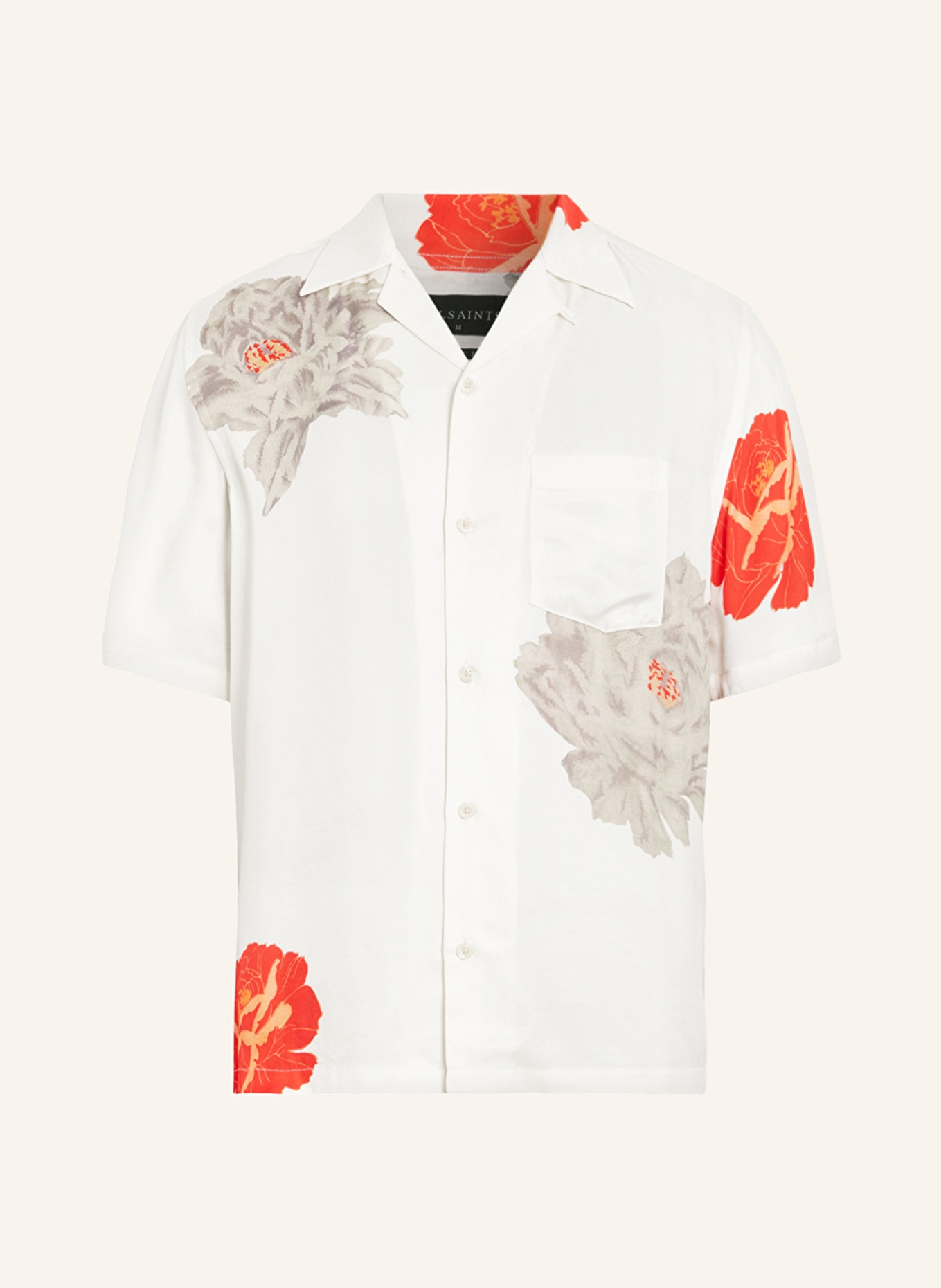 ALLSAINTS Resort shirt ROZE relaxed fit, Color: ECRU/ RED/ LIGHT PURPLE (Image 1)