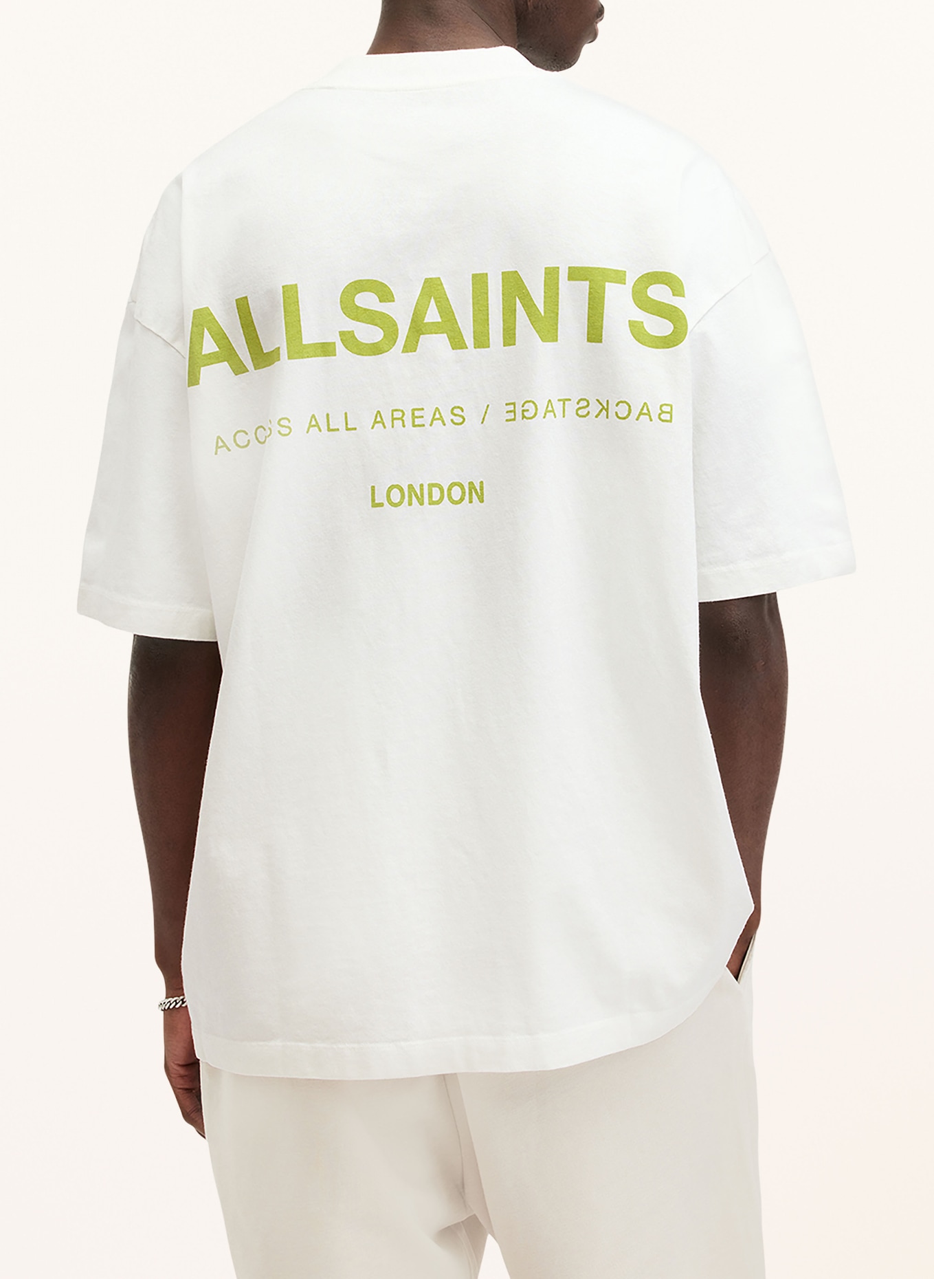 ALLSAINTS T-shirt ACCESS, Kolor: BIAŁY/ ZIELONY (Obrazek 2)