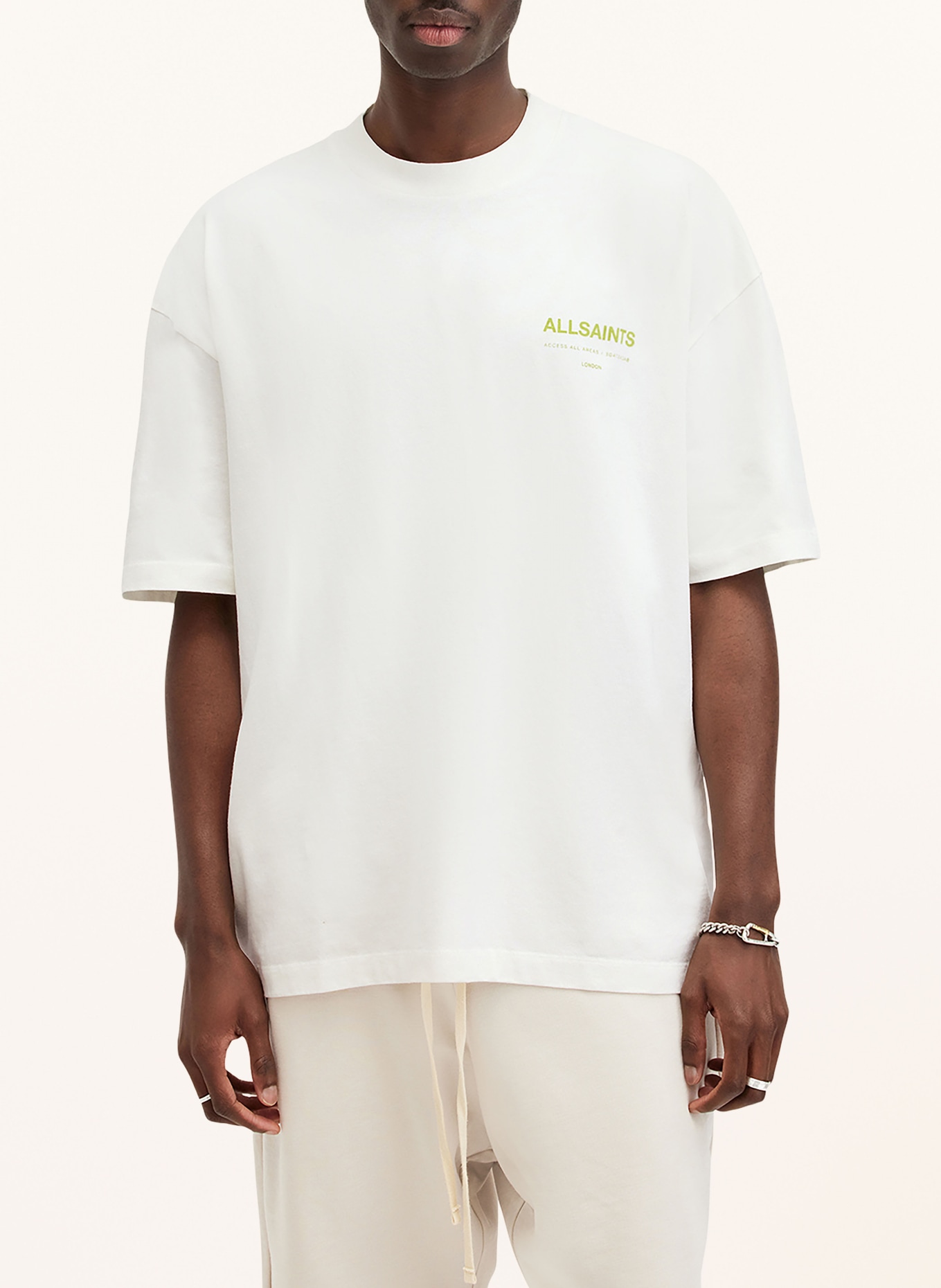 ALLSAINTS T-shirt ACCESS, Color: WHITE/ GREEN (Image 4)