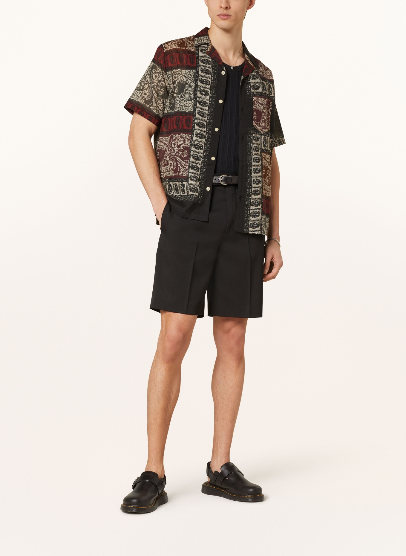 ALLSAINTS Resort shirt MARQUEE relaxed fit, Color: BLACK/ ECRU/ GREEN (Image 2)