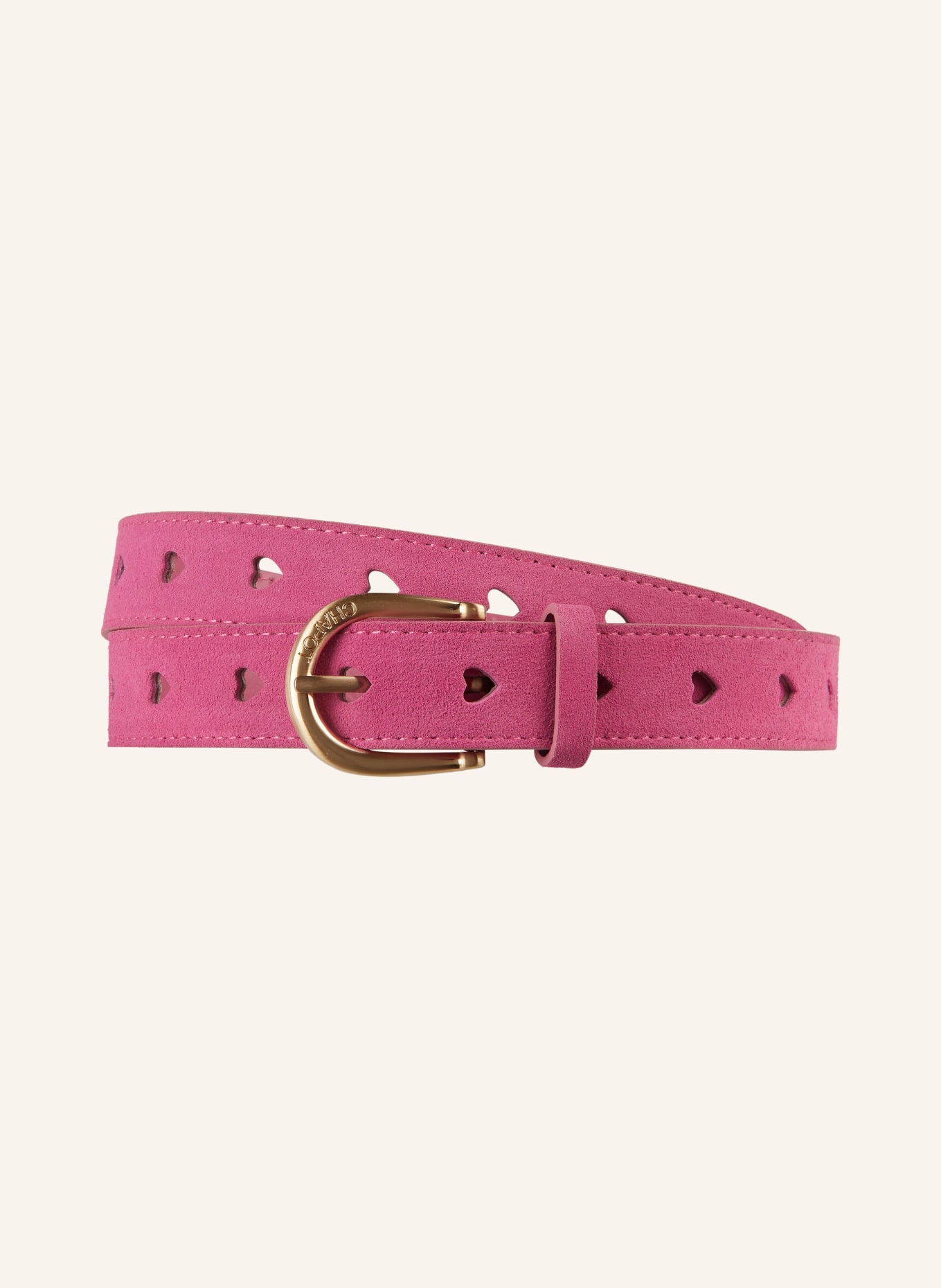 FABIENNE CHAPOT Leather belt with cut-outs, Color: PINK (Image 1)