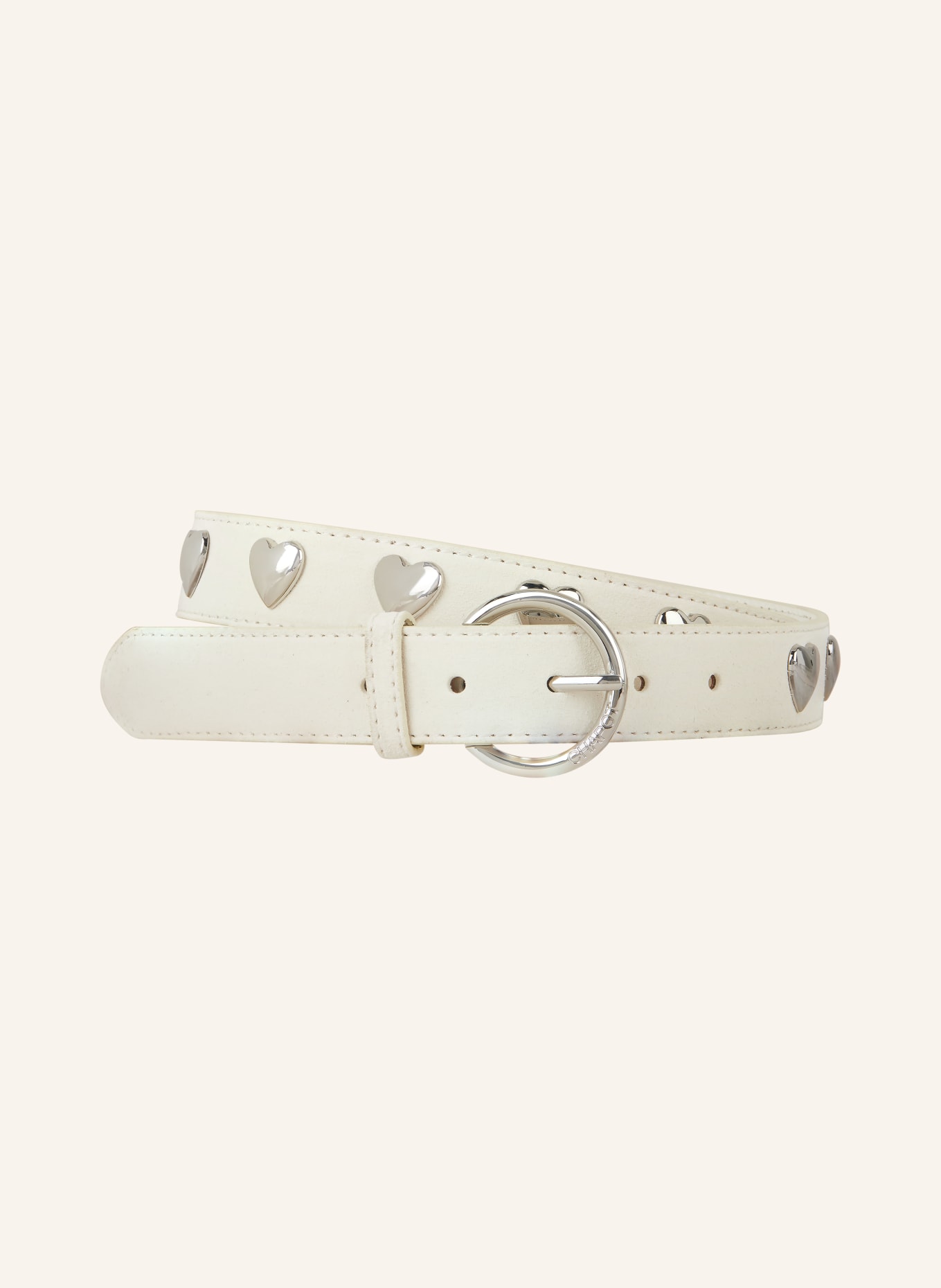 FABIENNE CHAPOT Leather belt BOLD LOVE, Color: WHITE/ SILVER (Image 1)