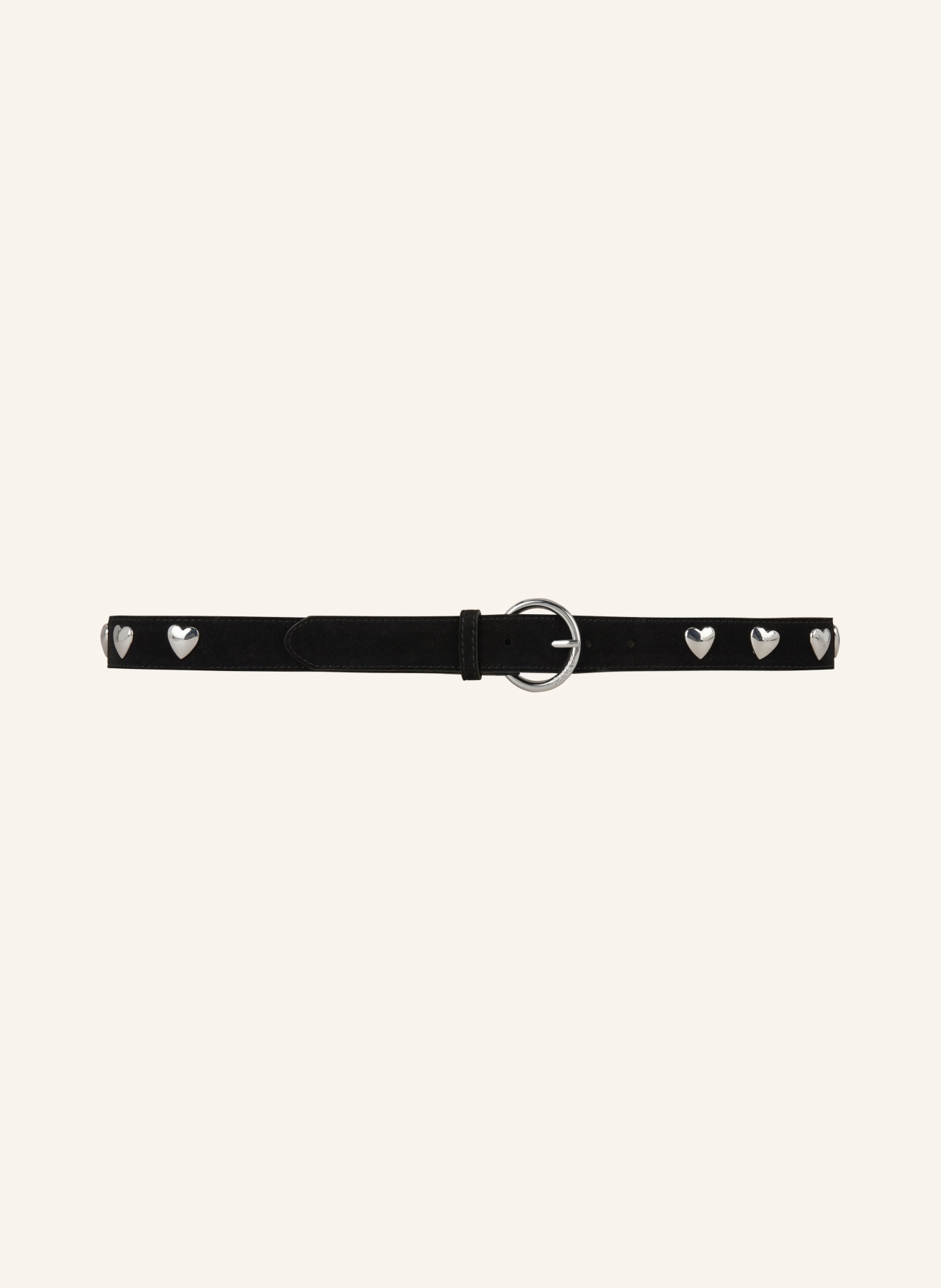 FABIENNE CHAPOT Leather belt BOLD LOVE with rivets, Color: BLACK/ SILVER (Image 2)