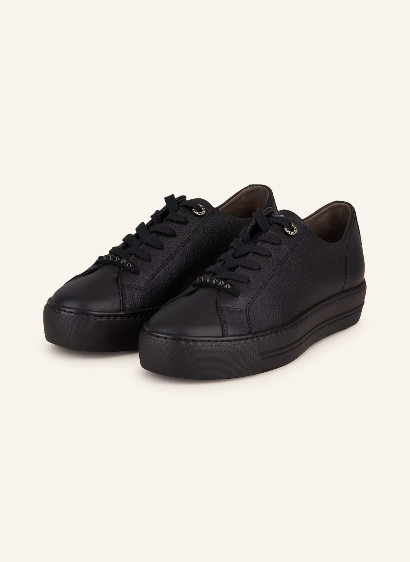 paul green Sneakers with decorative gems, Color: BLACK (Image 1)