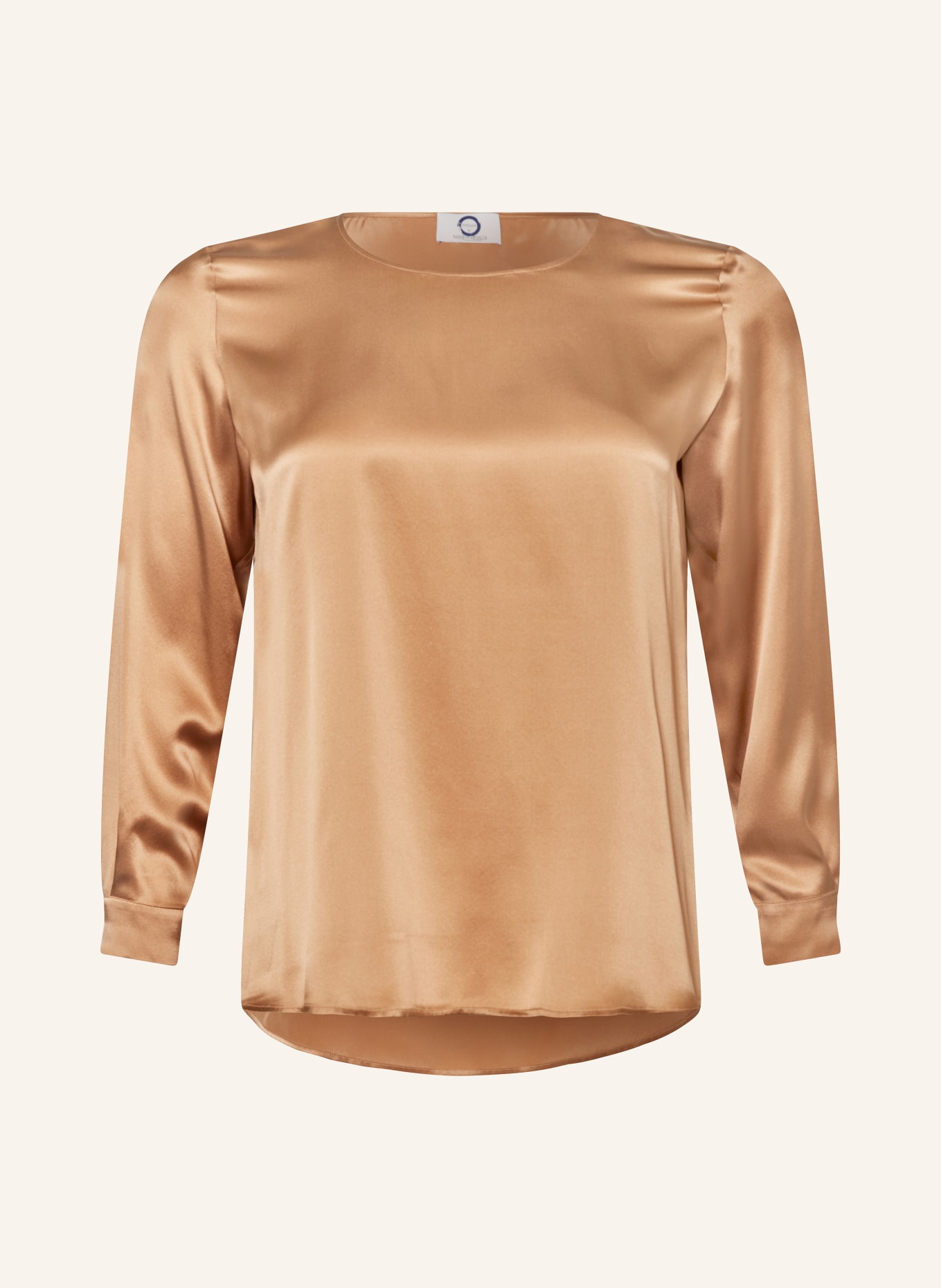 MARINA RINALDI VOYAGE Shirt blouse OTTELIA in silk, Color: COGNAC (Image 1)