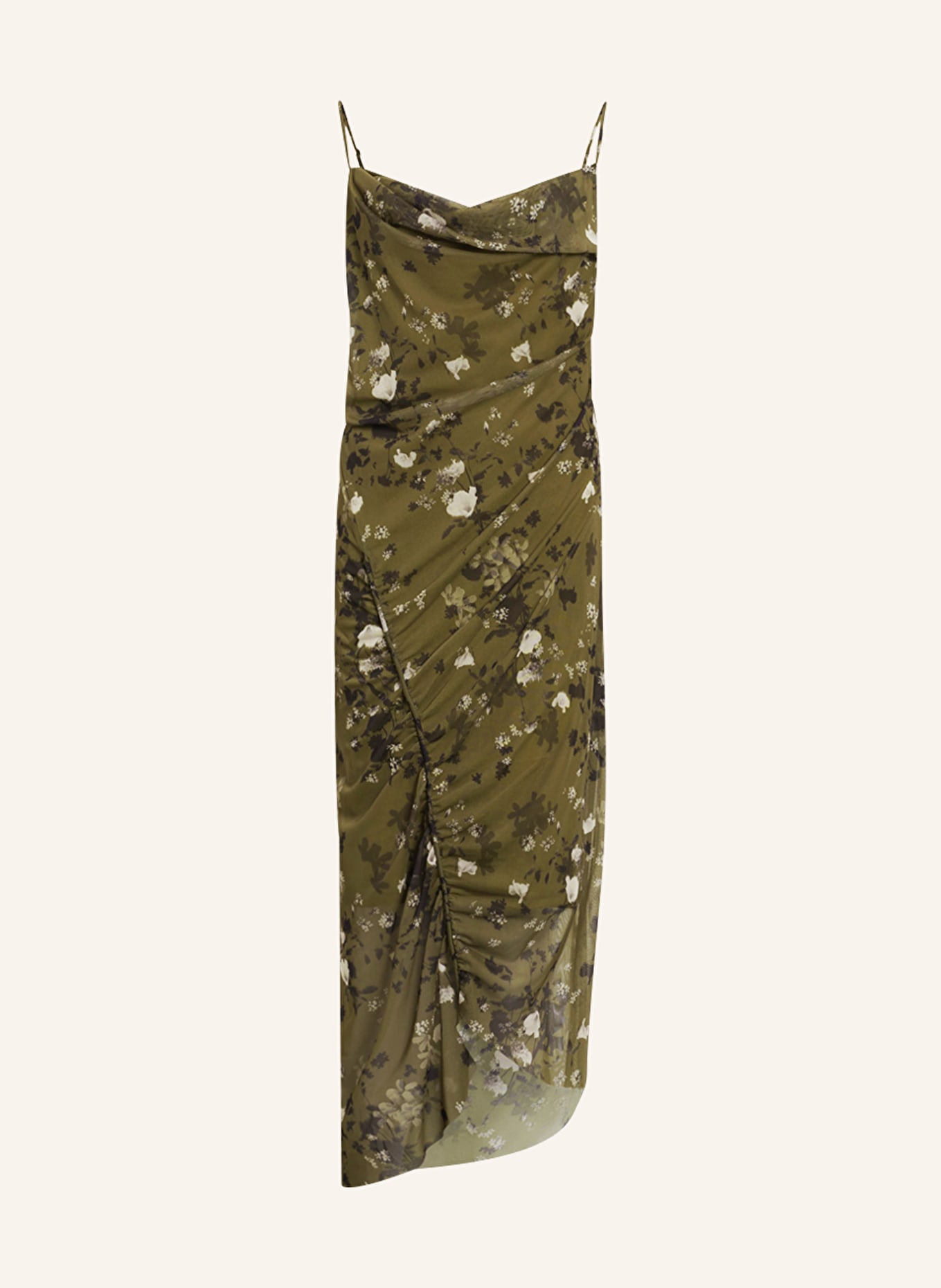 ALLSAINTS Sukienka z siateczki ULLA KORA, Kolor: KHAKI/ BIAŁY (Obrazek 1)