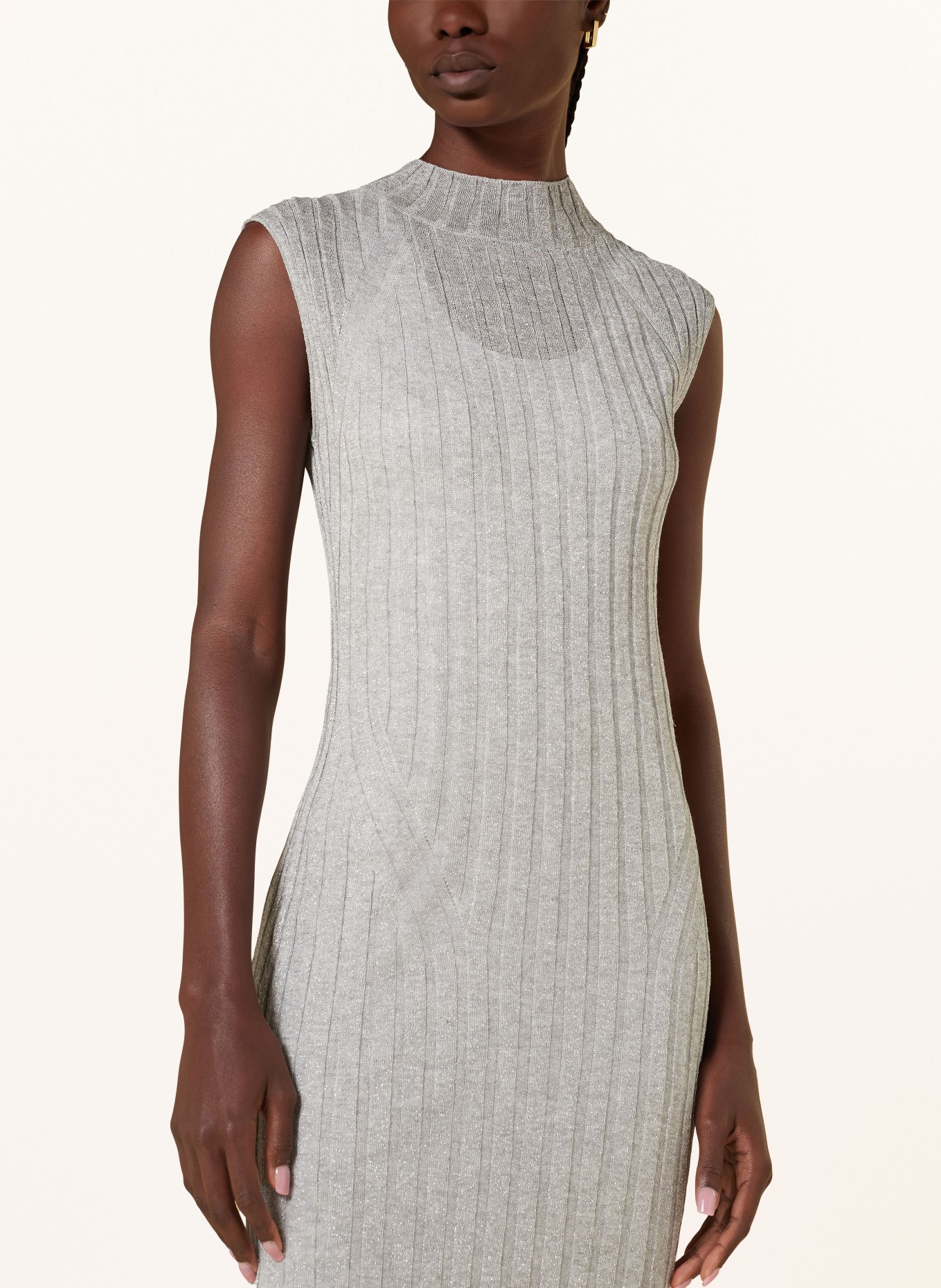 ALLSAINTS Knit dress PATRICE with glitter thread, Color: SILVER (Image 4)