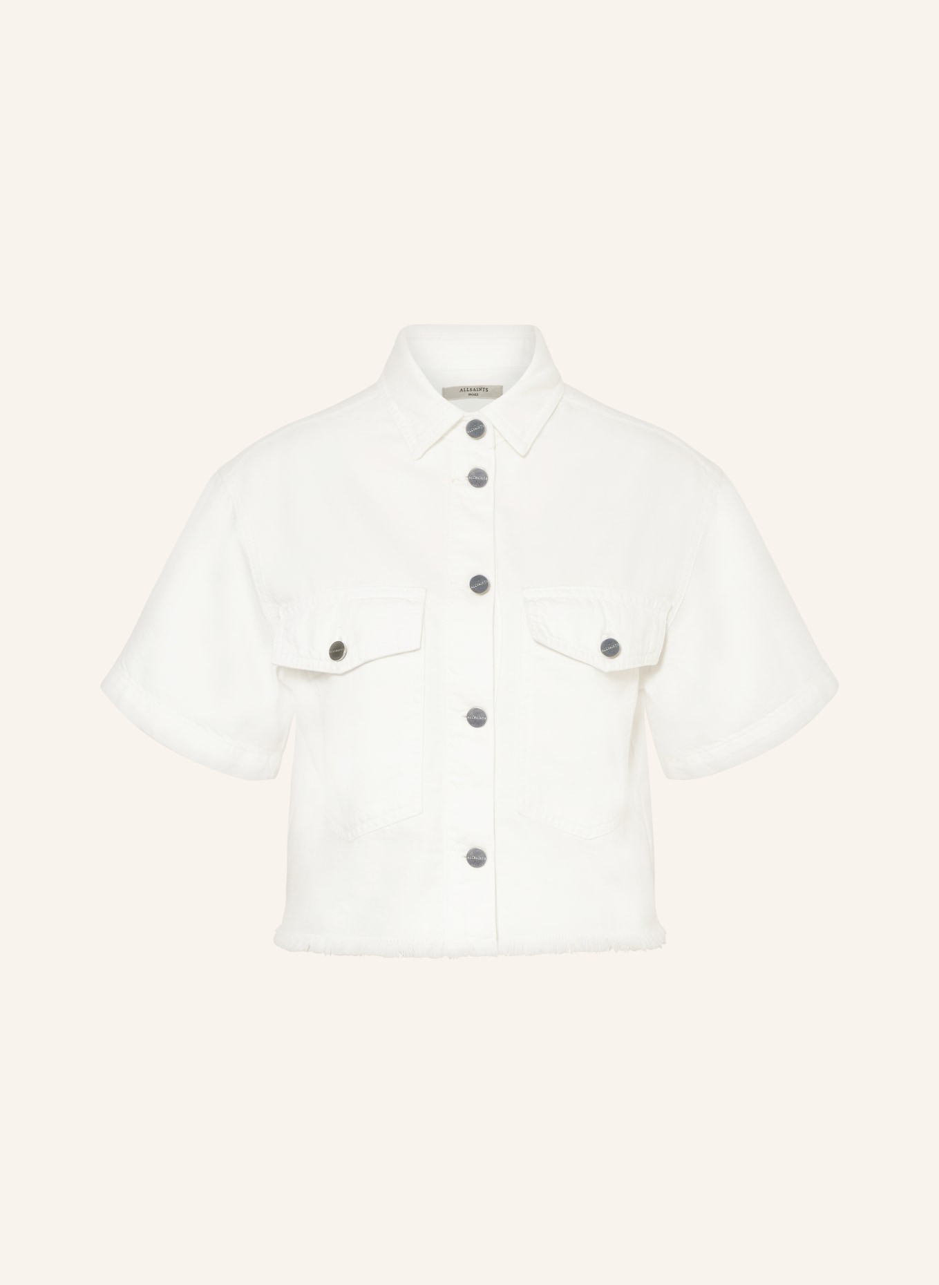 ALLSAINTS Cropped denim blouse TOVE, Color: WHITE (Image 1)