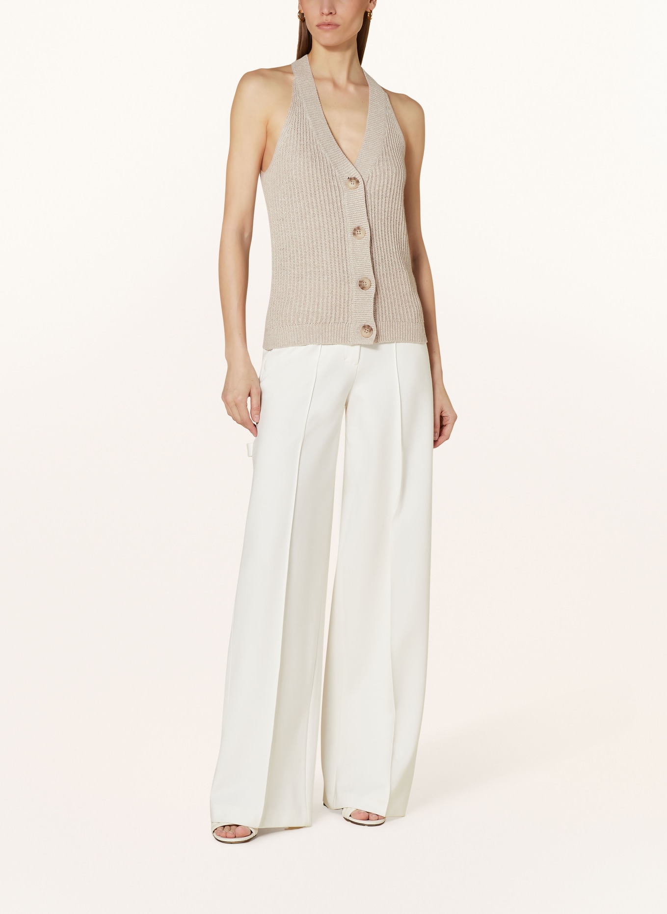 REISS Knit top SINEAD with linen, Color: LIGHT BROWN (Image 2)