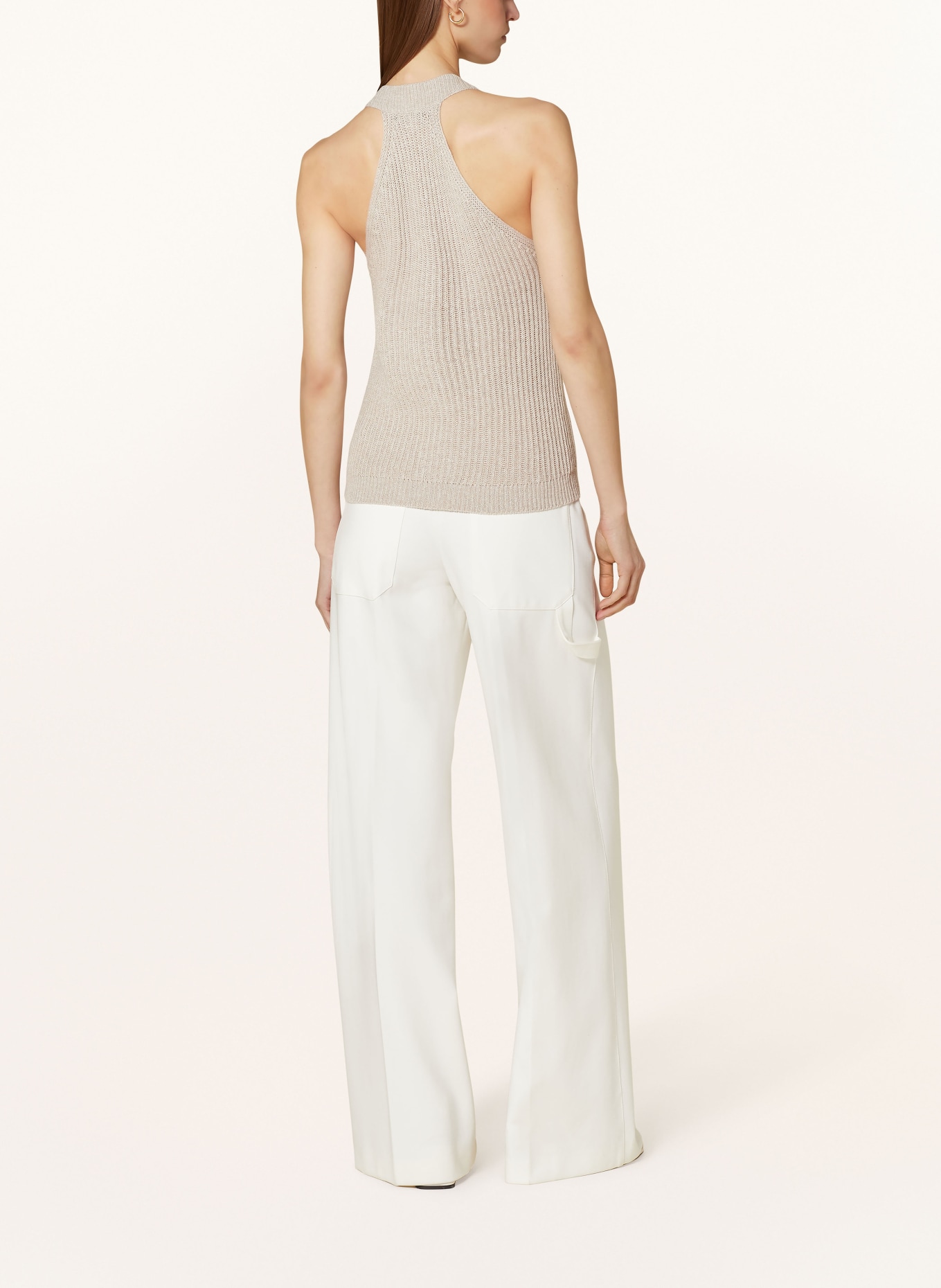 REISS Knit top SINEAD with linen, Color: LIGHT BROWN (Image 3)