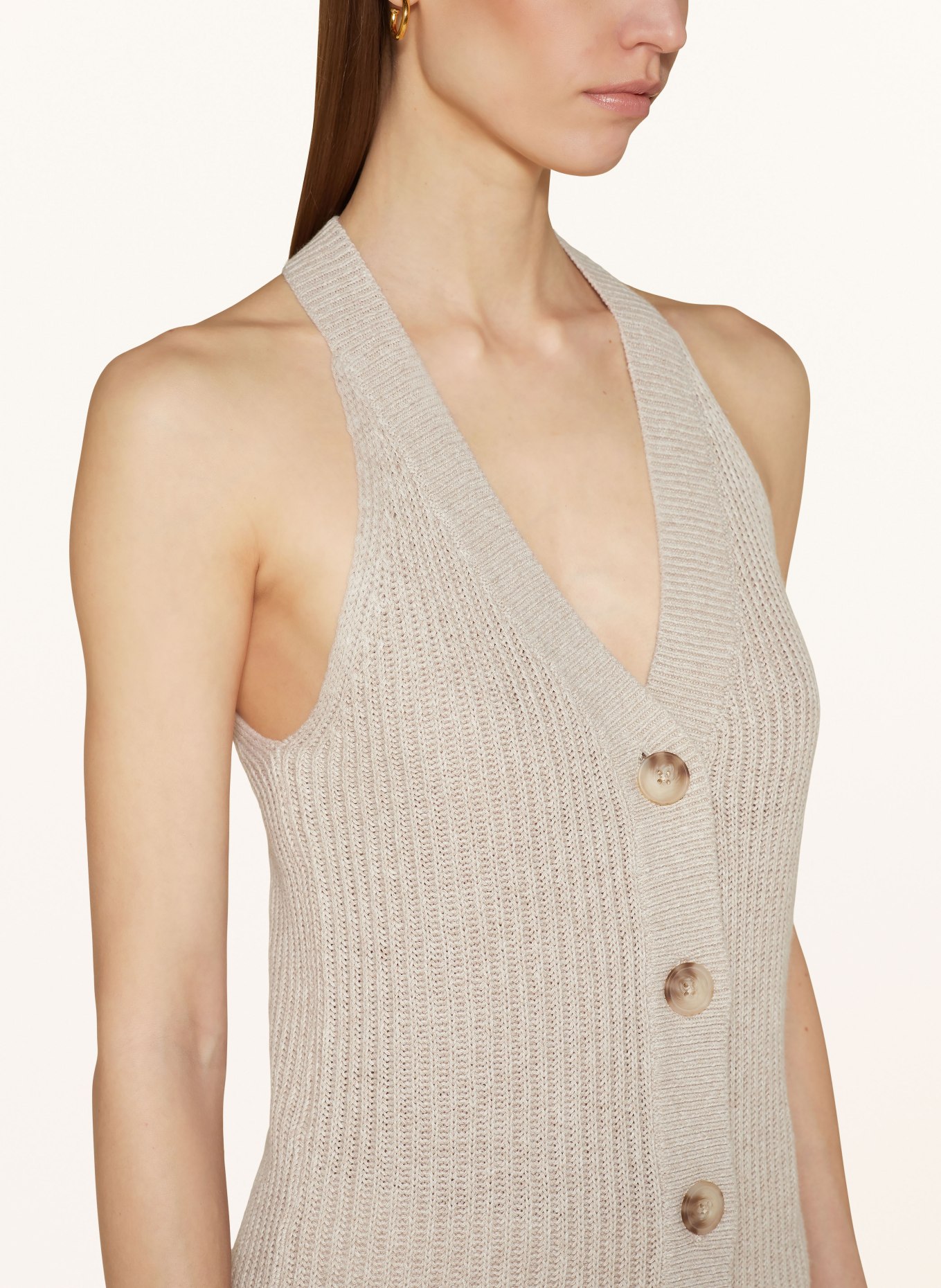 REISS Knit top SINEAD with linen, Color: LIGHT BROWN (Image 4)