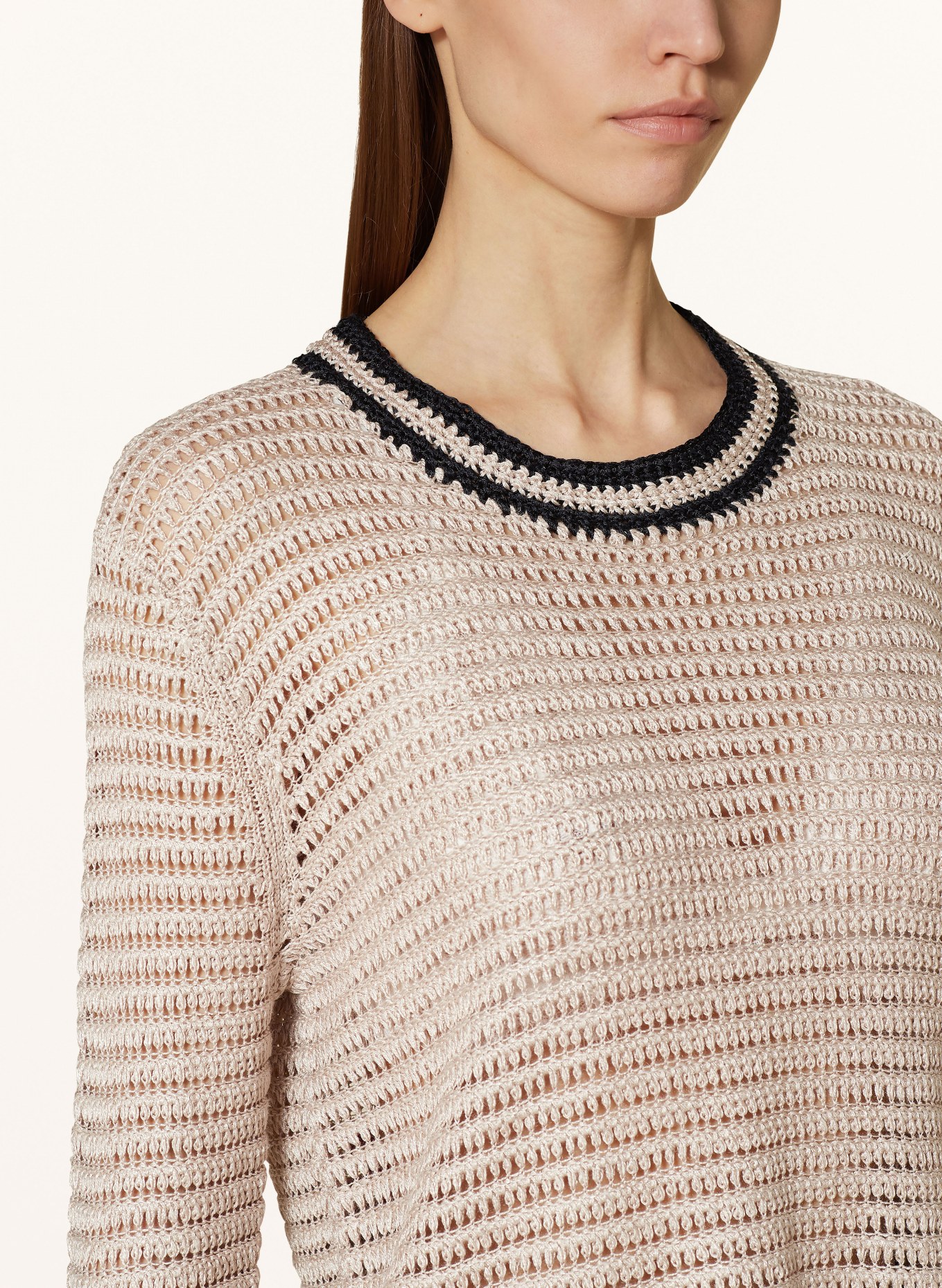 REISS Sweater ASTRID with linen, Color: LIGHT BROWN/ BLACK (Image 4)