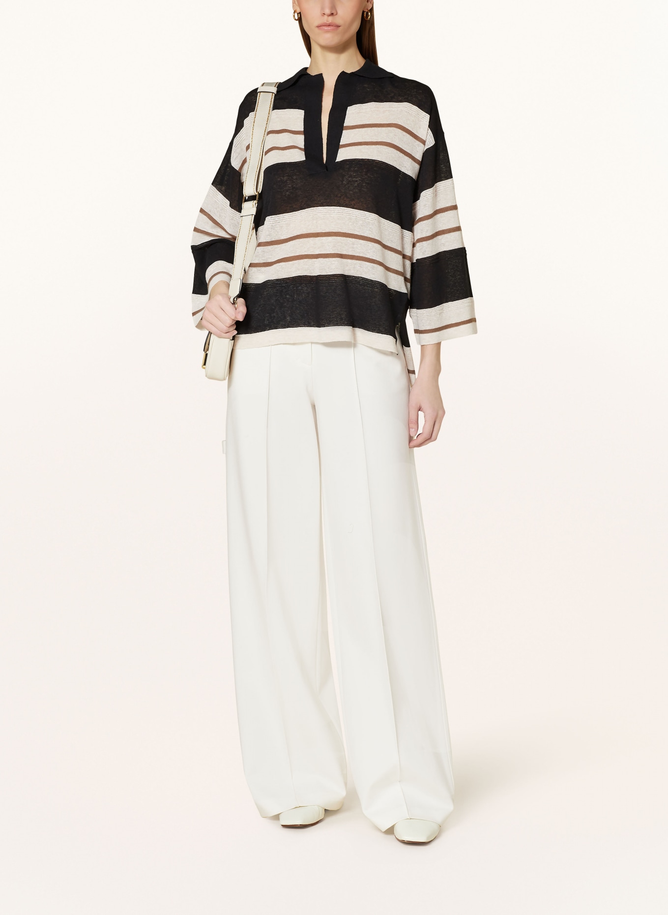 REISS Sweater CHLOE with linen, Color: BLACK/ WHITE/ BROWN (Image 2)