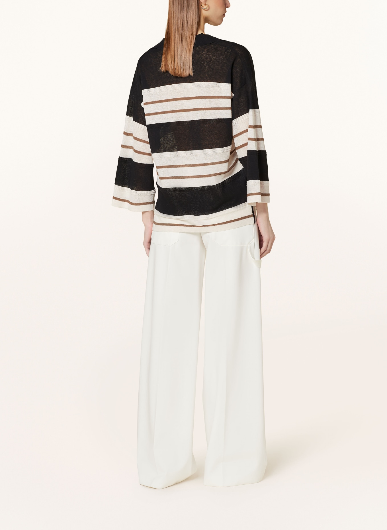 REISS Sweater CHLOE with linen, Color: BLACK/ WHITE/ BROWN (Image 3)