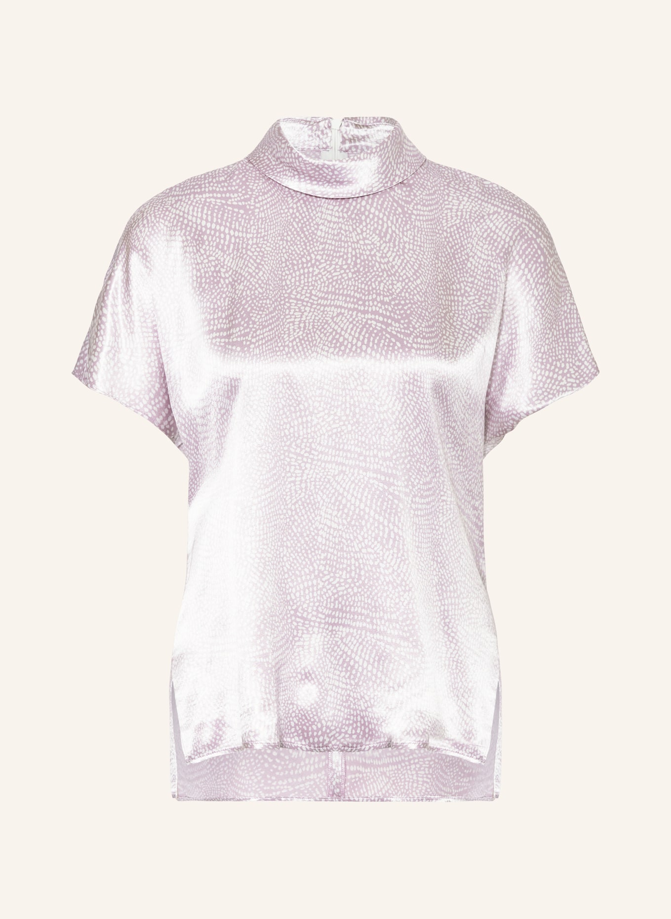 VANILIA Shirt blouse in satin, Color: LIGHT PURPLE/ WHITE (Image 1)