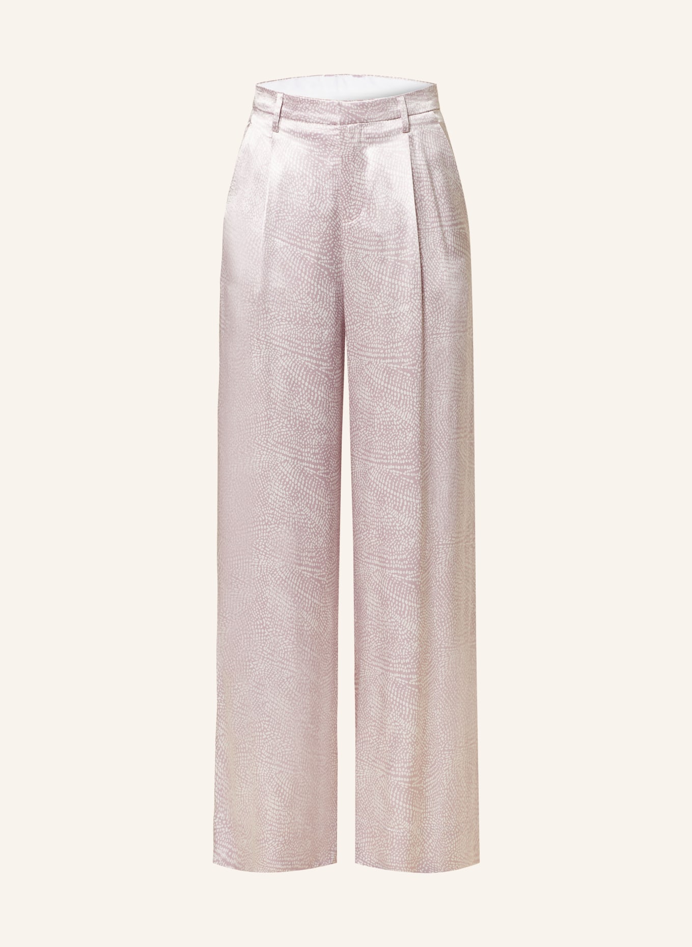 VANILIA Wide leg trousers in satin, Color: LIGHT PURPLE/ WHITE (Image 1)