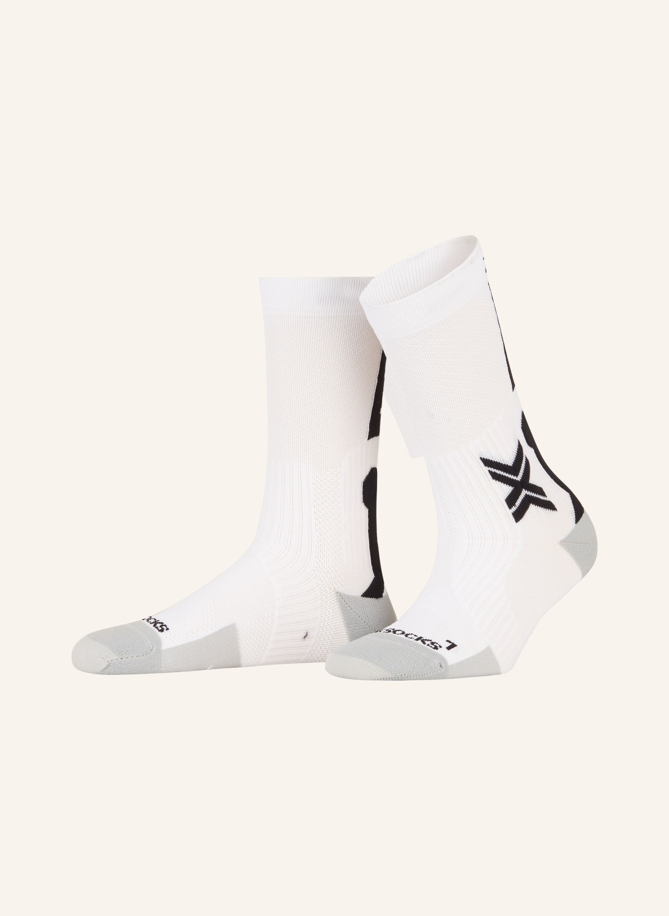 X-SOCKS Cyklistické ponožky RUN PERFORM CREW, Barva: W003 ARCTIC WHITE/OPAL BLACK (Obrázek 1)
